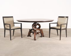 Ensemble de six chaises de salle à manger Holly Hunt "Stiletto" en cuir de noyer