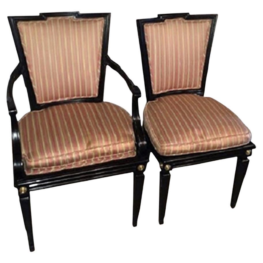 A Set of Six Hollywood Regency Dining Chairs (6) For Sale at 1stDibs