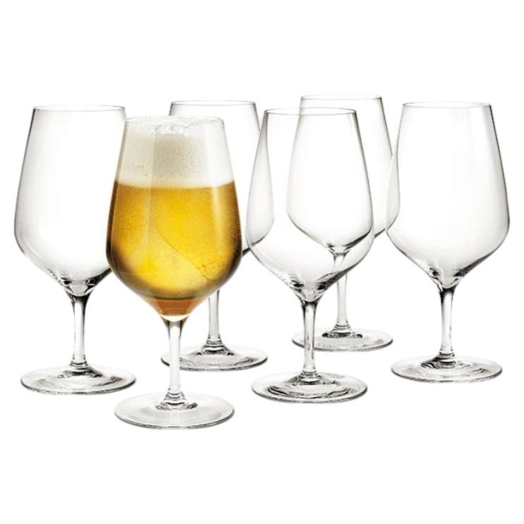 Set of Six Peter Svarrer Cabernet Beer Glasses, Scandinavian Modern For Sale