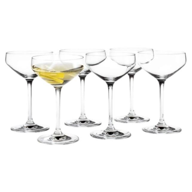 Set of Six Holmegaard 'Perfection' Martini Glasses