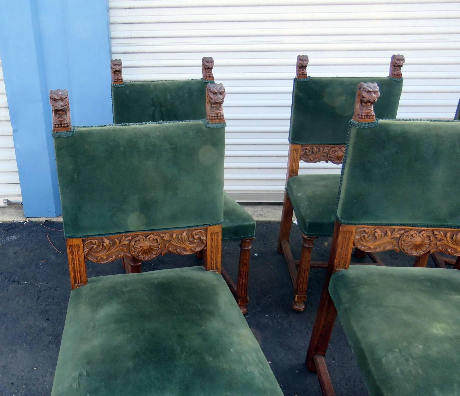 Carved Set of Six Horner Style Chairs