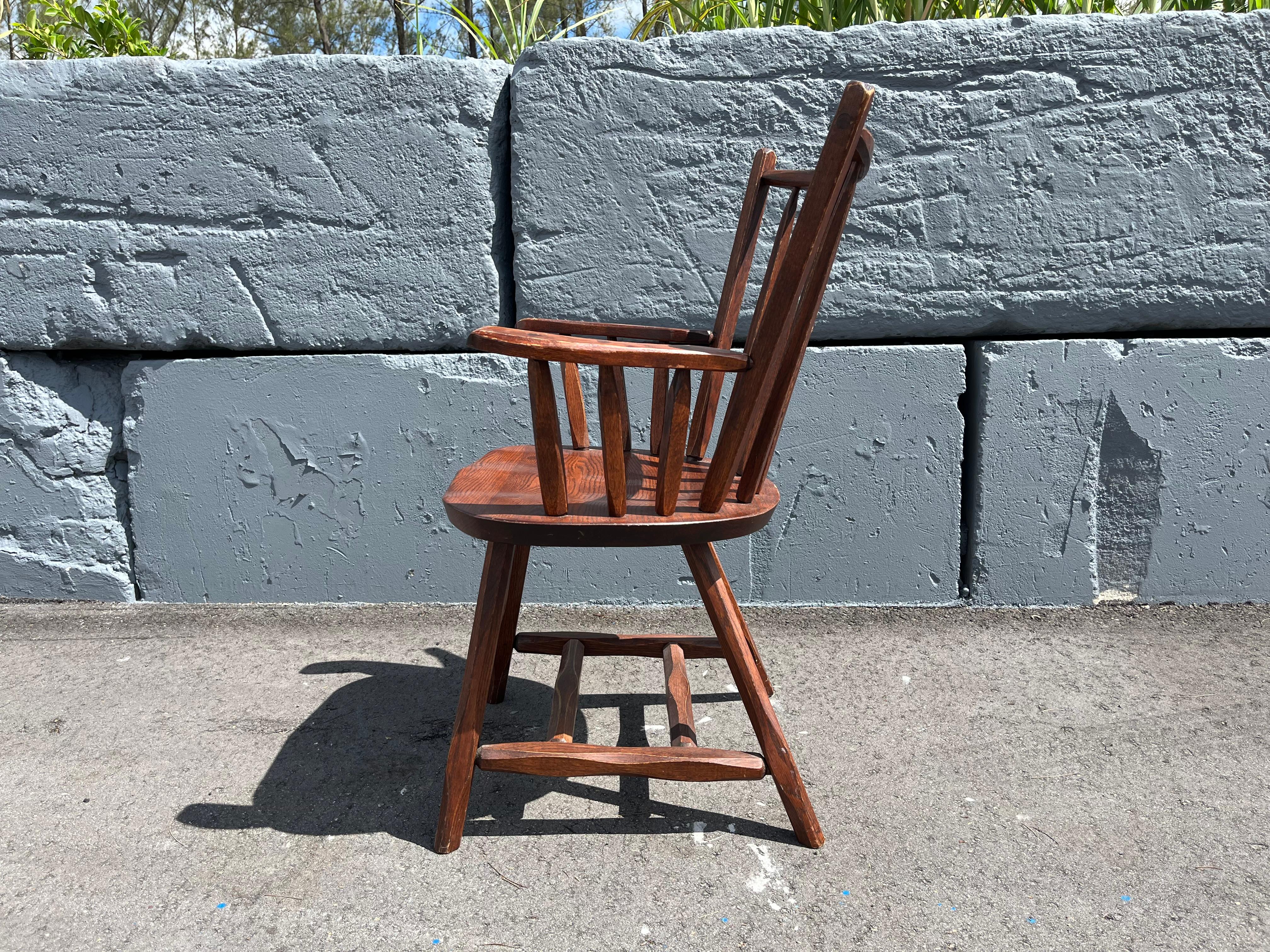 Set of Six Hunt Arm Chairs, Pine, Oak, NY For Sale 5