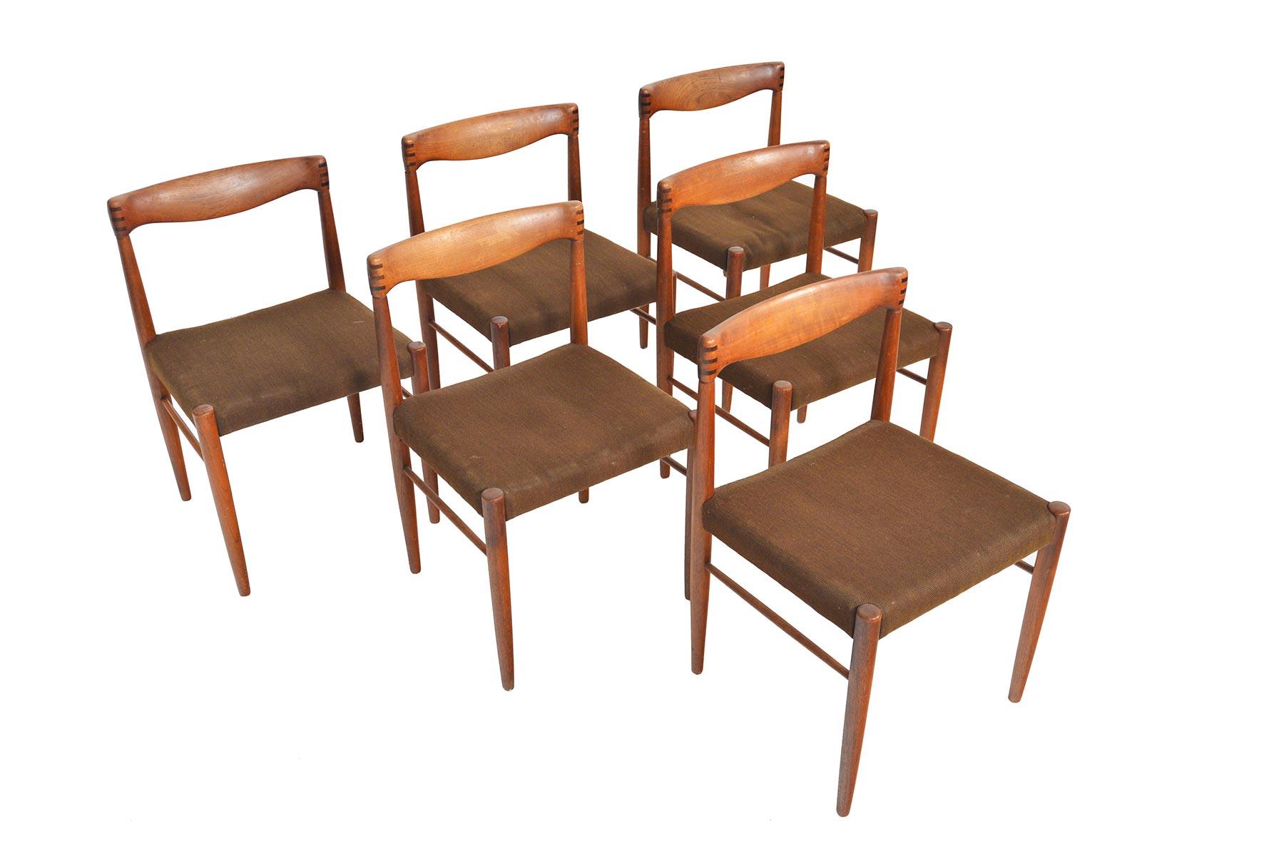 Mid-Century Modern Set of Six H.W. Klein Danish Modern Teak and Rosewood Dining Chairs by Bramin