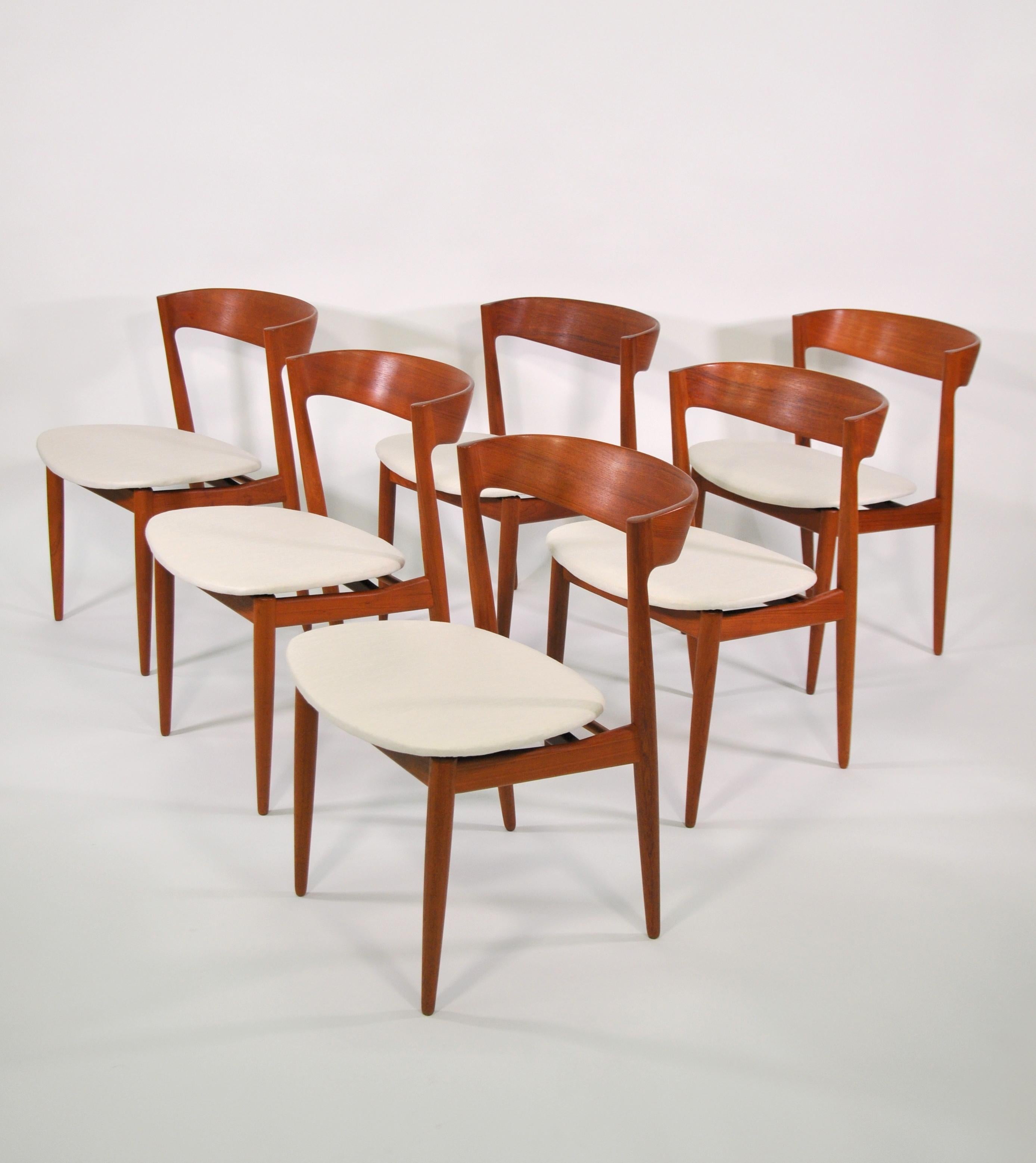 Mid-Century Modern Set of Six H.W. Klein for Bramin Teak Dining Chairs, Denmark, 1960s