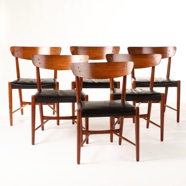 Ib Kofod-Larsen Set of Six Dinning Chairs In Rio Rosewood For Sale