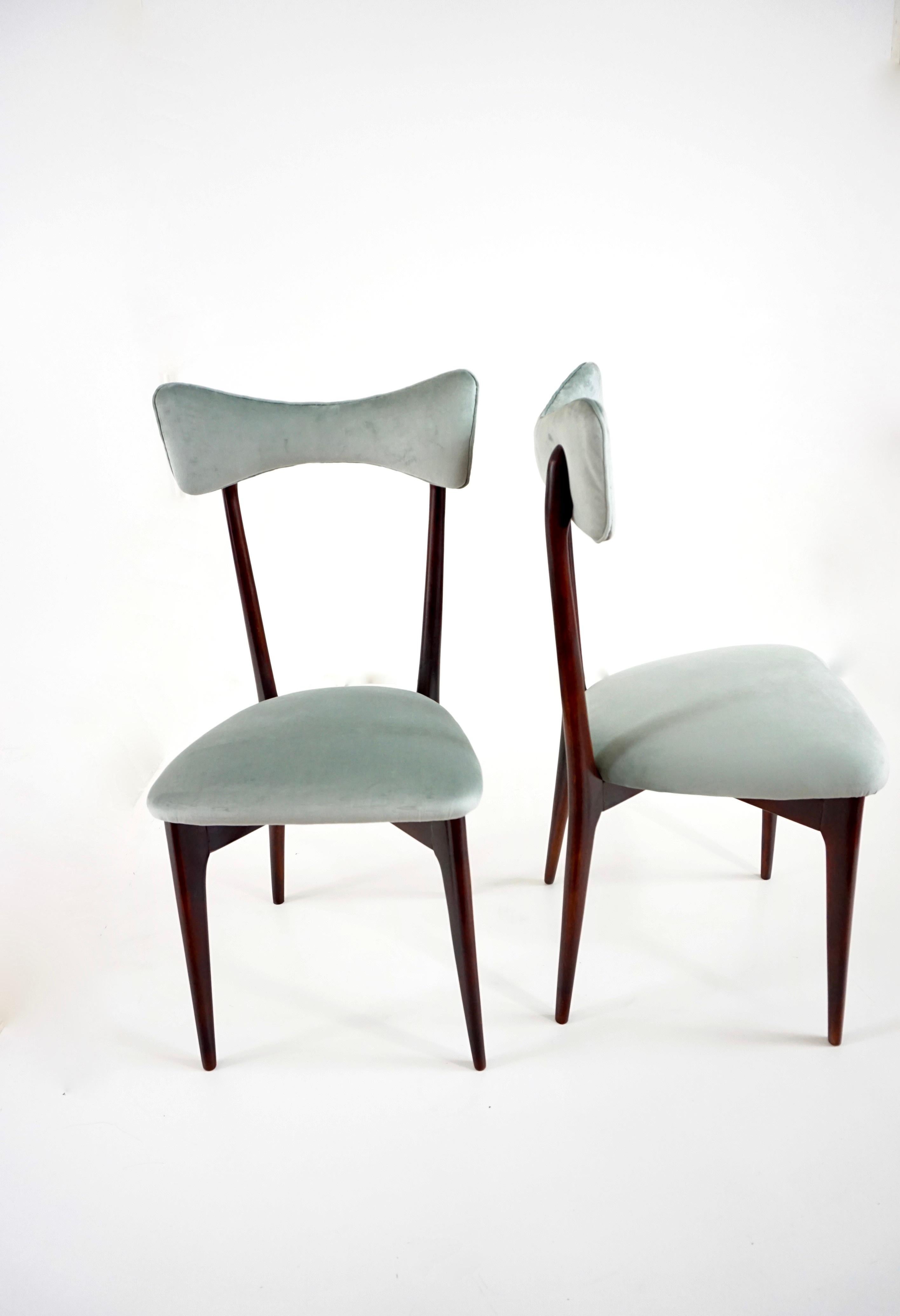 Italian Set of Six Ico and Luisa Parisi Dining Chairs by Ariberto Colombo, 1952 For Sale