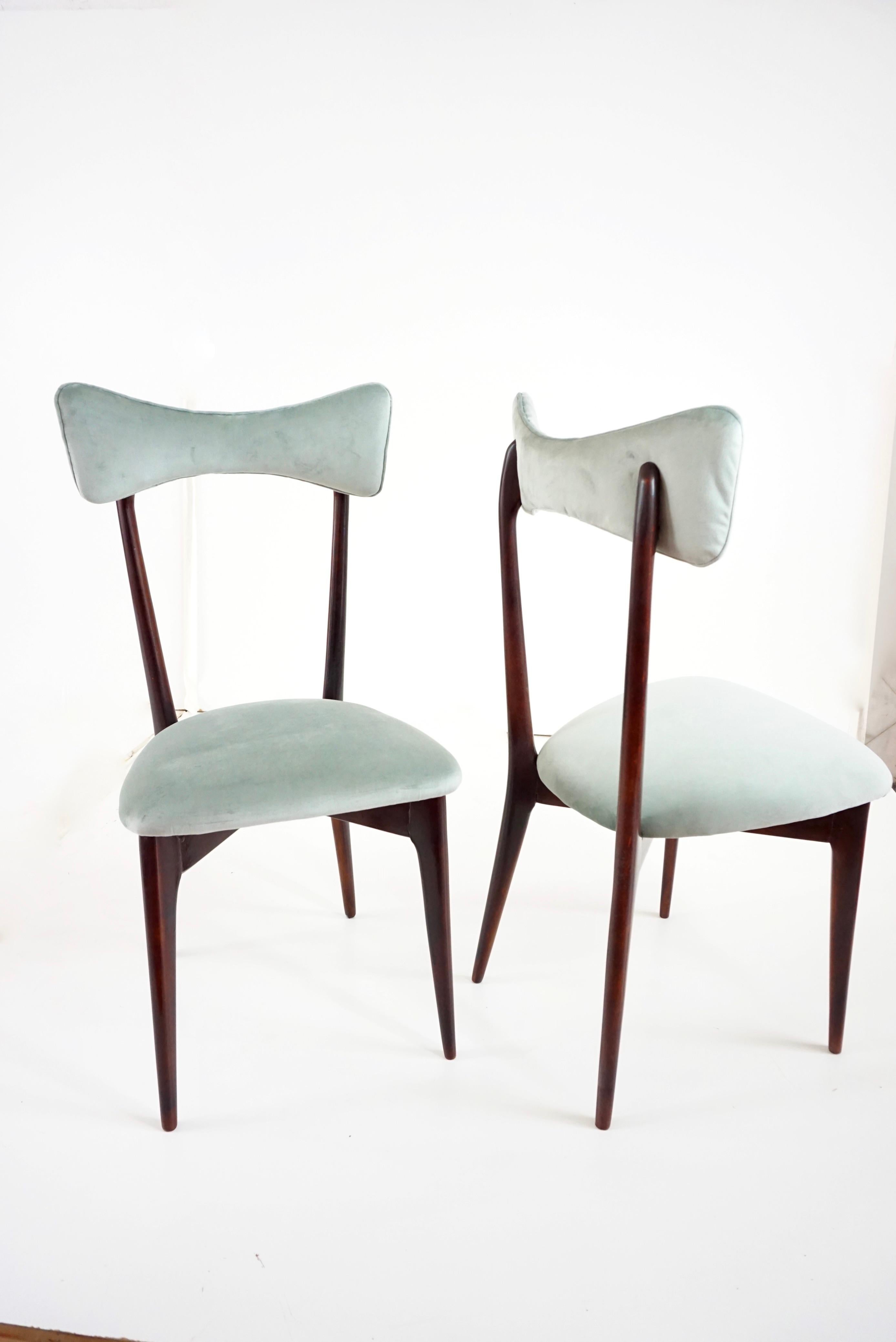 Set of Six Ico and Luisa Parisi Dining Chairs by Ariberto Colombo, 1952 In Good Condition For Sale In Rome, IT