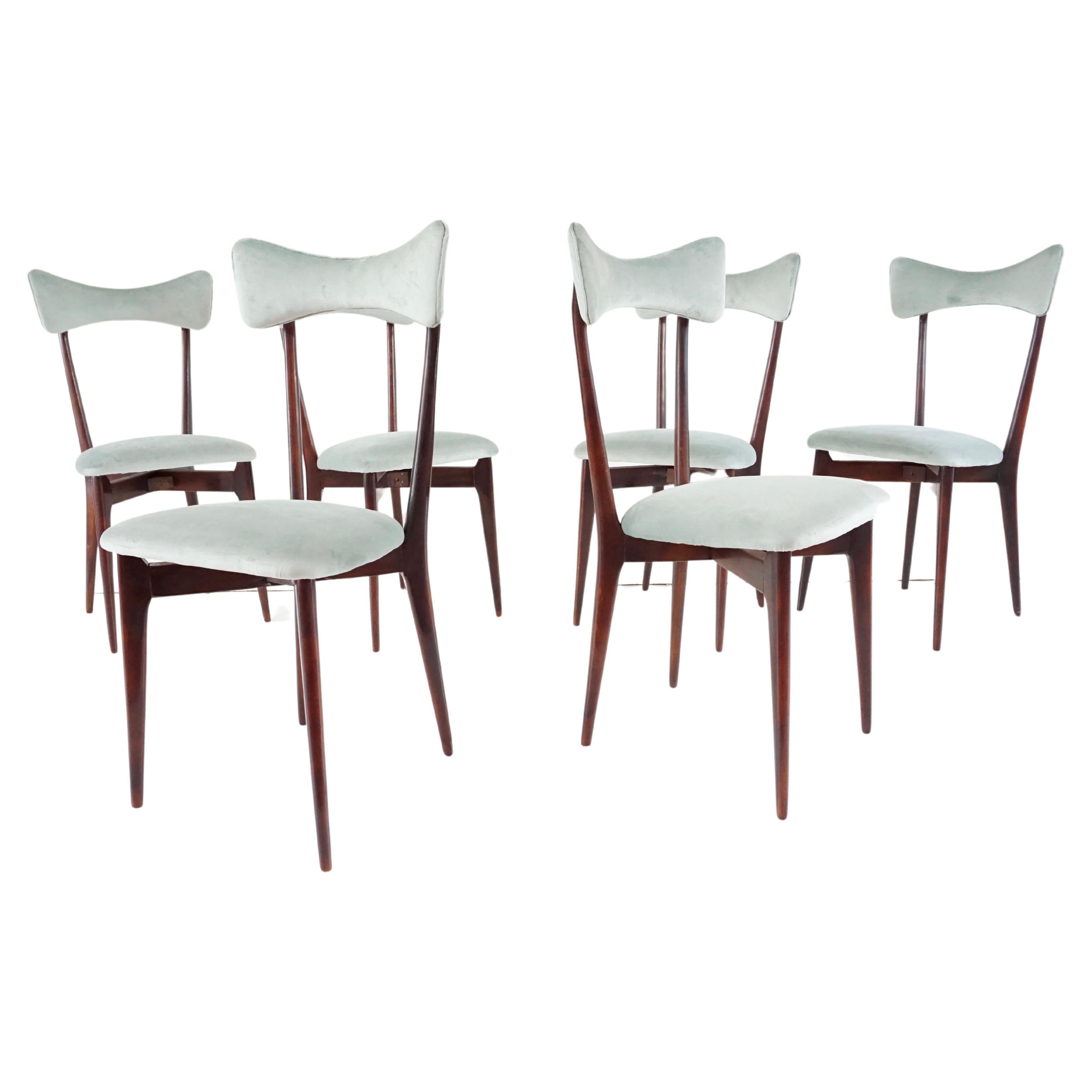 Set of Six Ico and Luisa Parisi Dining Chairs by Ariberto Colombo, 1952 For Sale