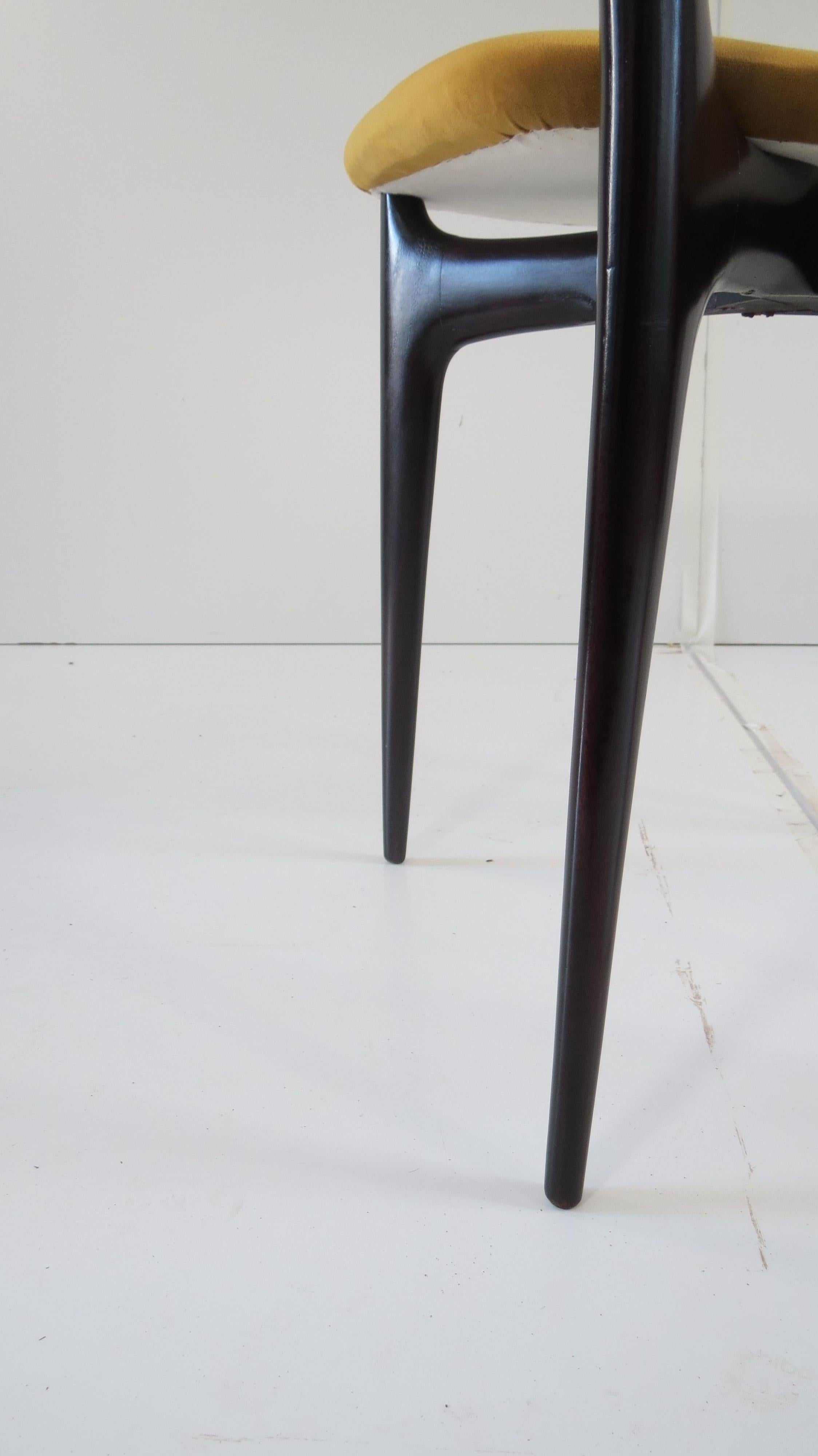 Set of Six Ico and Luisa Parisi Ebonized Dining Chairs by Ariberto Colombo, 1952 5