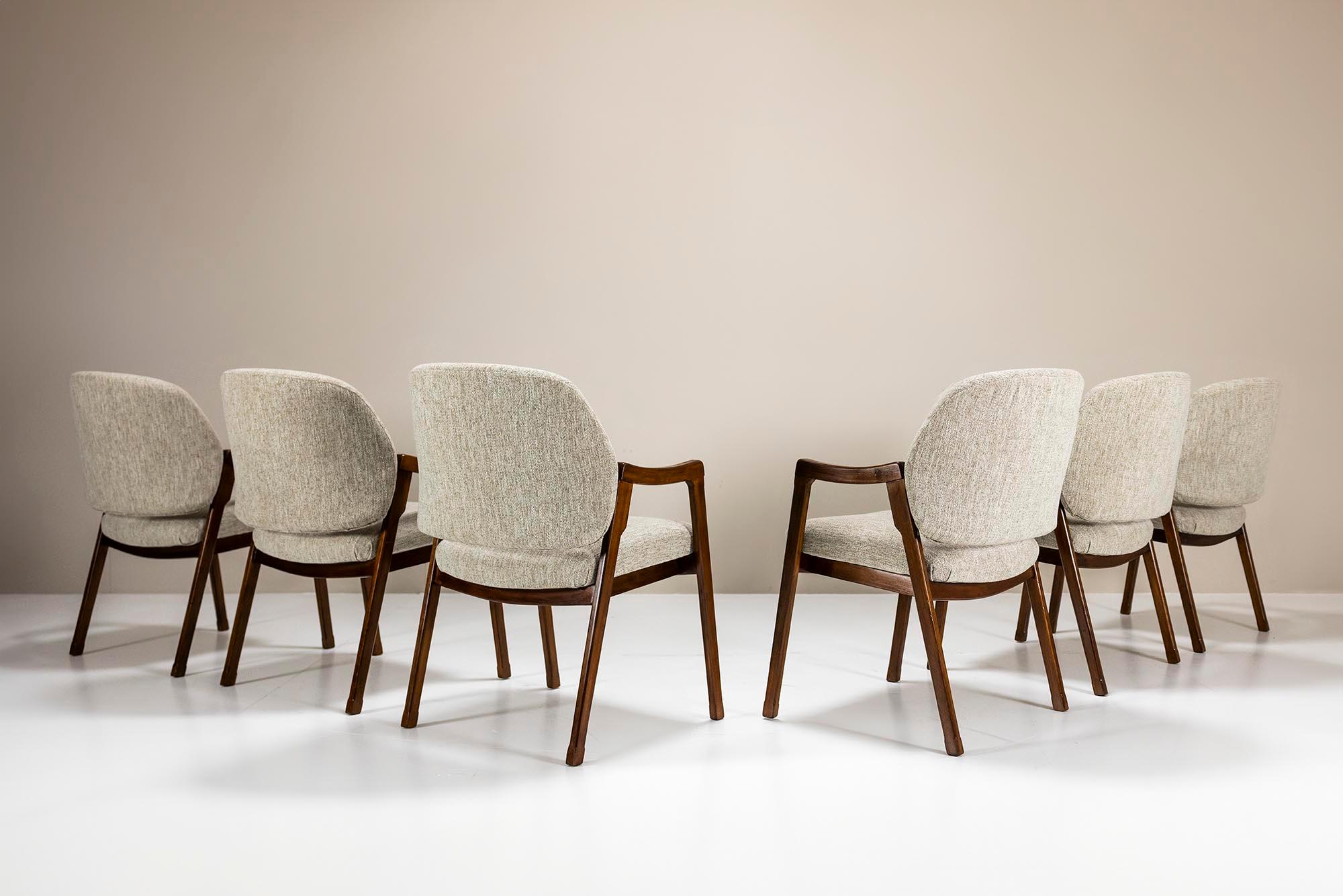 Satz von sechs Ico & Luisa Parisi Modell 814 Esszimmerstühlen für Cassina, Italien 1961 (Moderne der Mitte des Jahrhunderts)