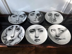 Set of Six Iconic "Julia" Plates by Fornasetti