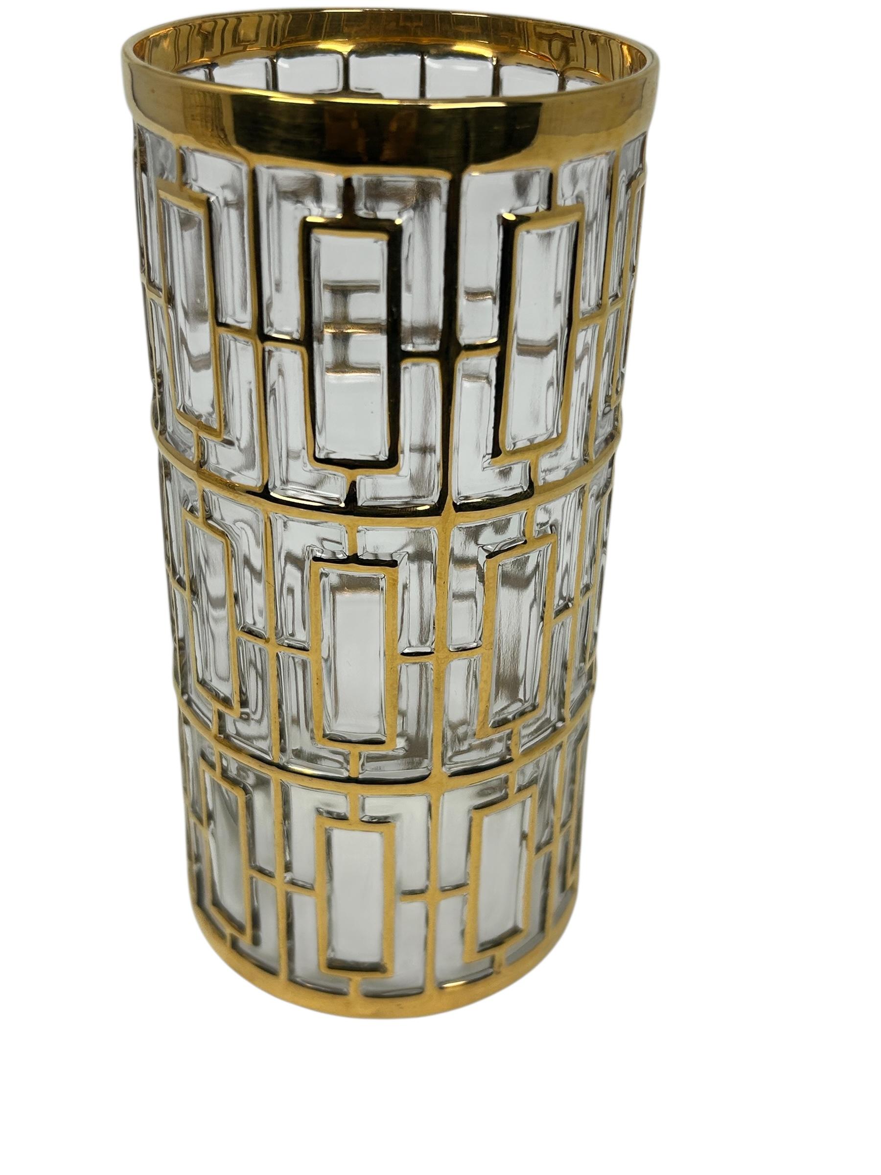Sechser-Set Imperial Glass Highball-Gläser mit 22k Gold im 
