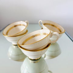 Set of Six Imperial Gold Leaf and Porcelain Cups by Lenox, c. 1975
