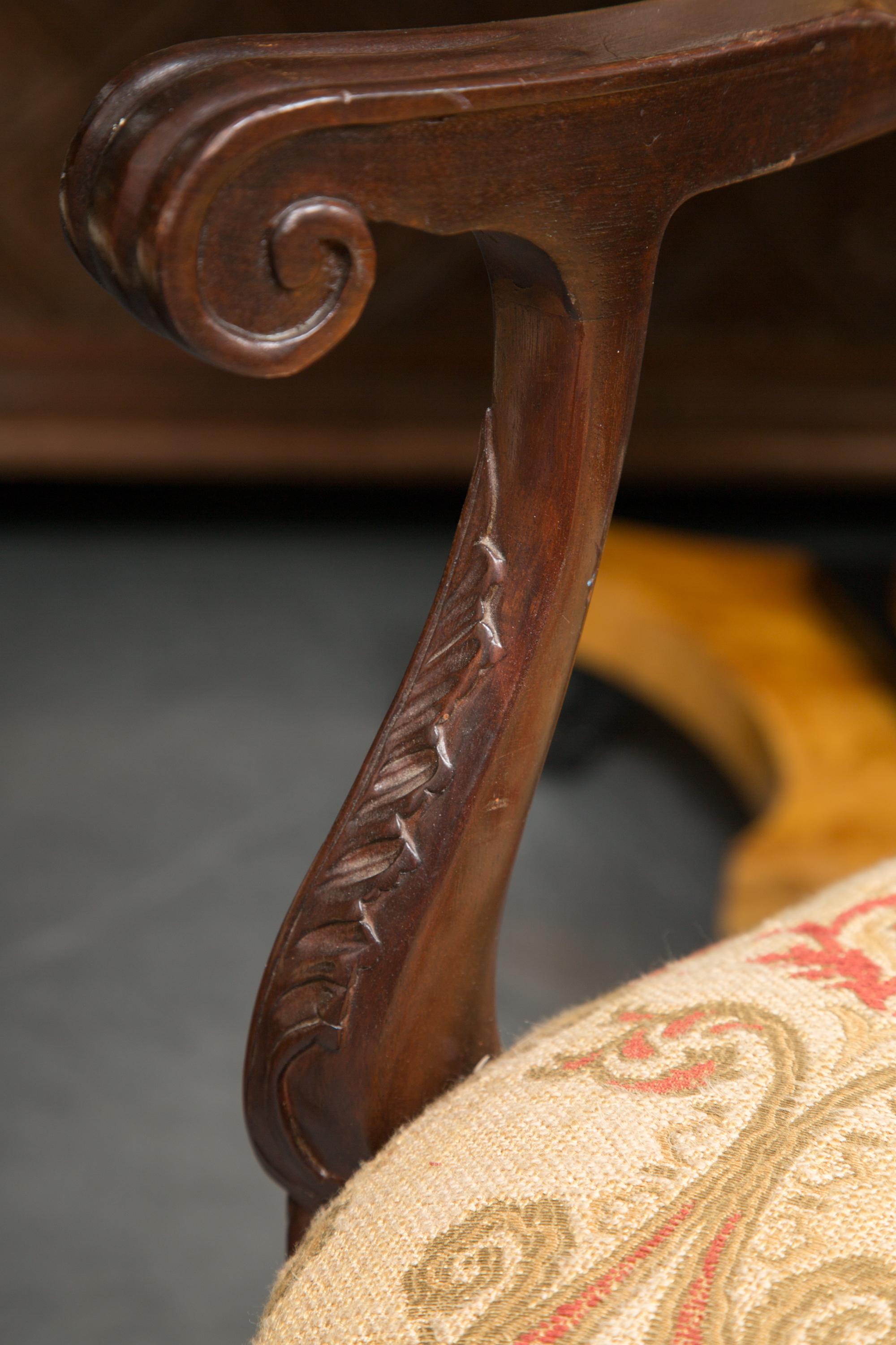 Set of Six Irish Chippendale Style Mahogany Dining Chairs For Sale 8