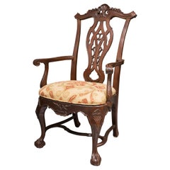 Set of Six Irish Chippendale Style Mahogany Dining Chairs