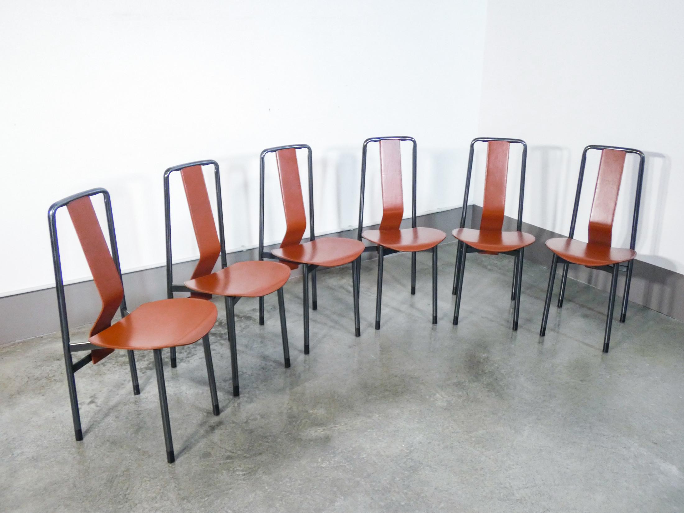 Italian Set of Six Irma Chairs, Designed by Achille Castiglioni for Zanotta. Italy, 1979
