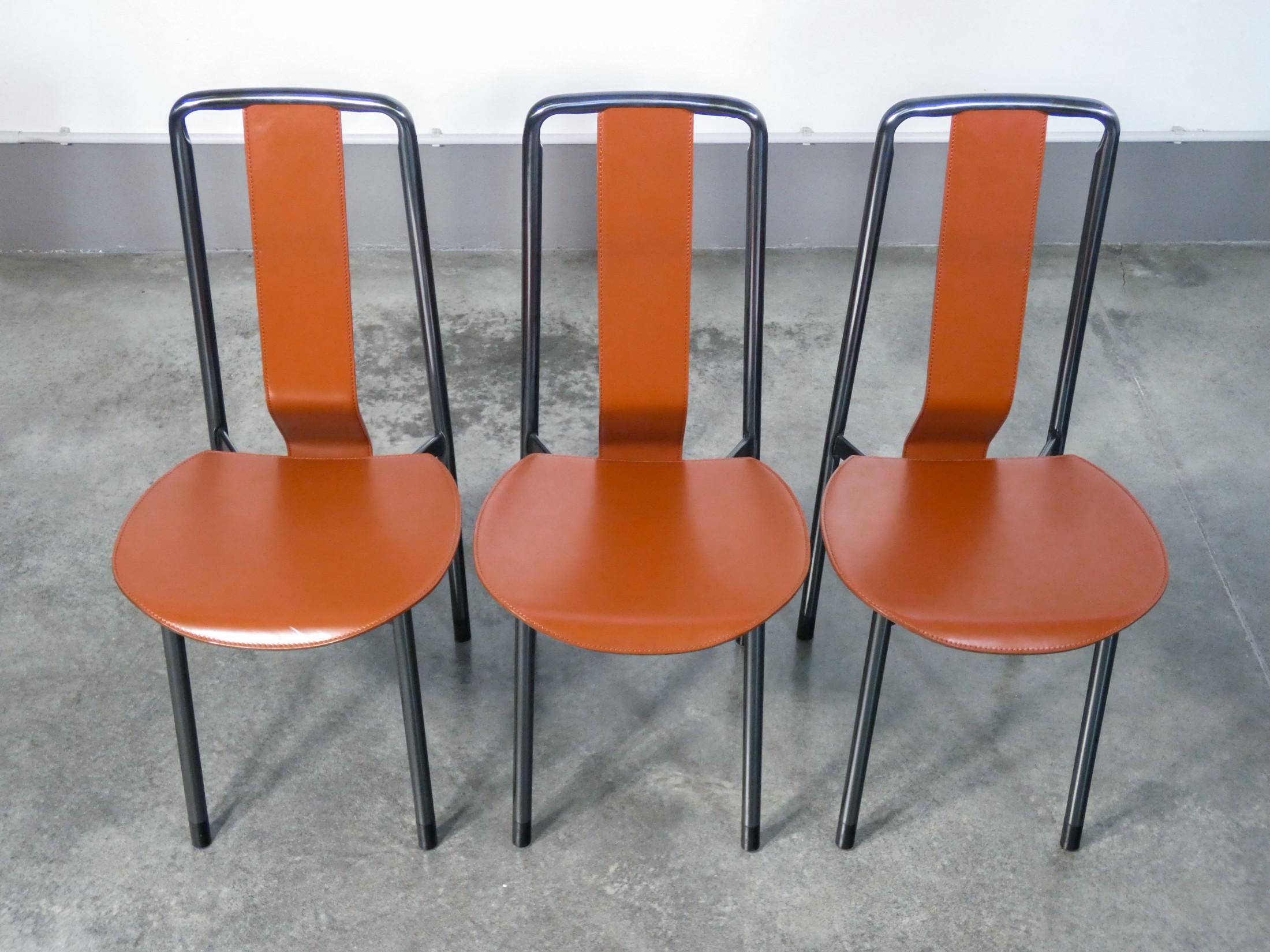 Steel Set of Six Irma Chairs, Designed by Achille Castiglioni for Zanotta. Italy, 1979