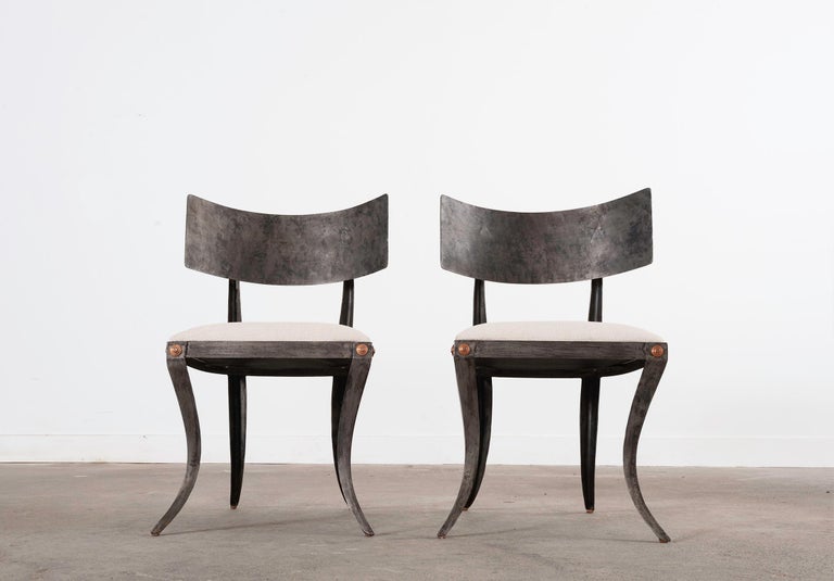 Set of Six Iron Klismos Dining Chairs by Ched BerenguerTopacio at 1stDibs