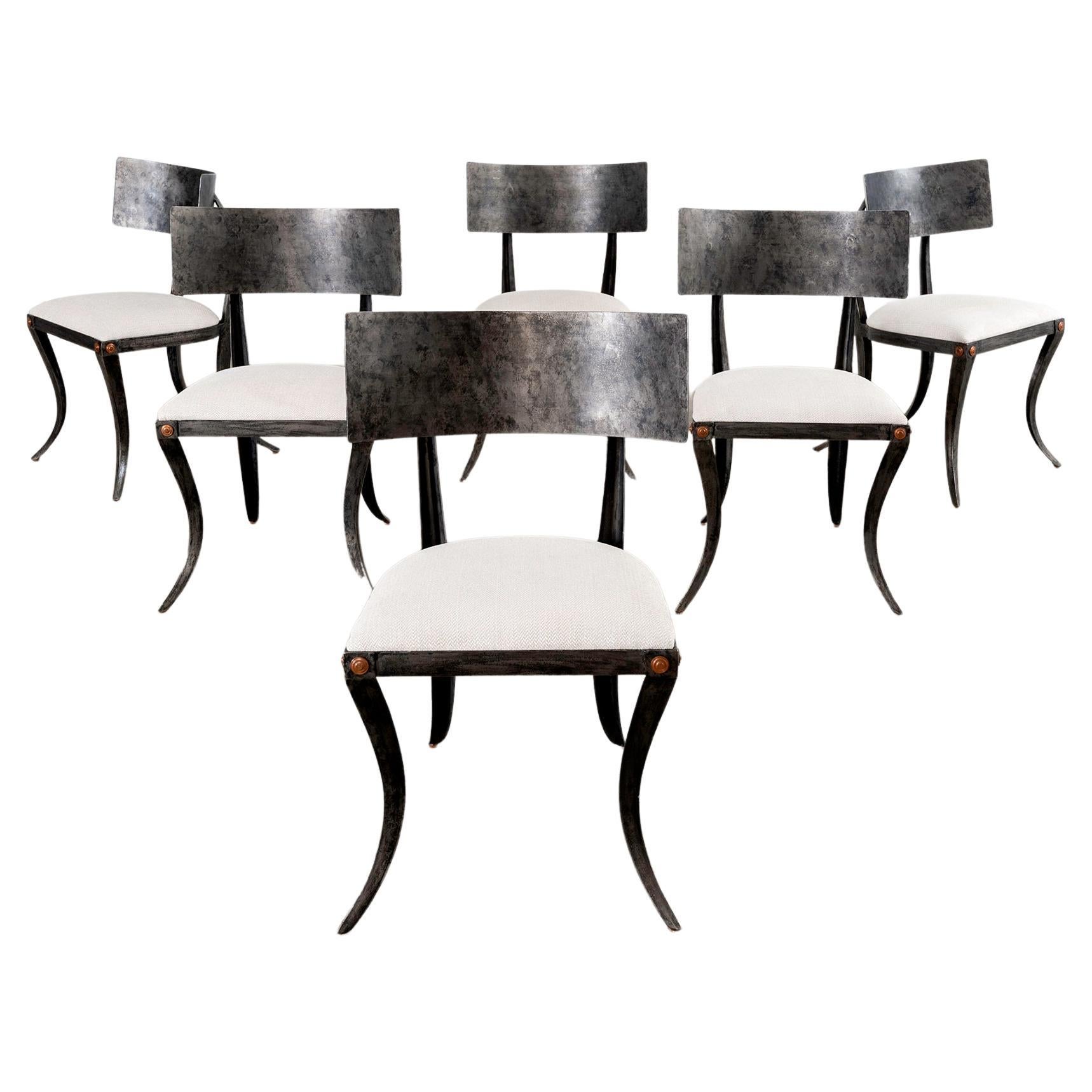 Set of Six Iron Klismos Dining Chairs by Ched Berenguer-Topacio