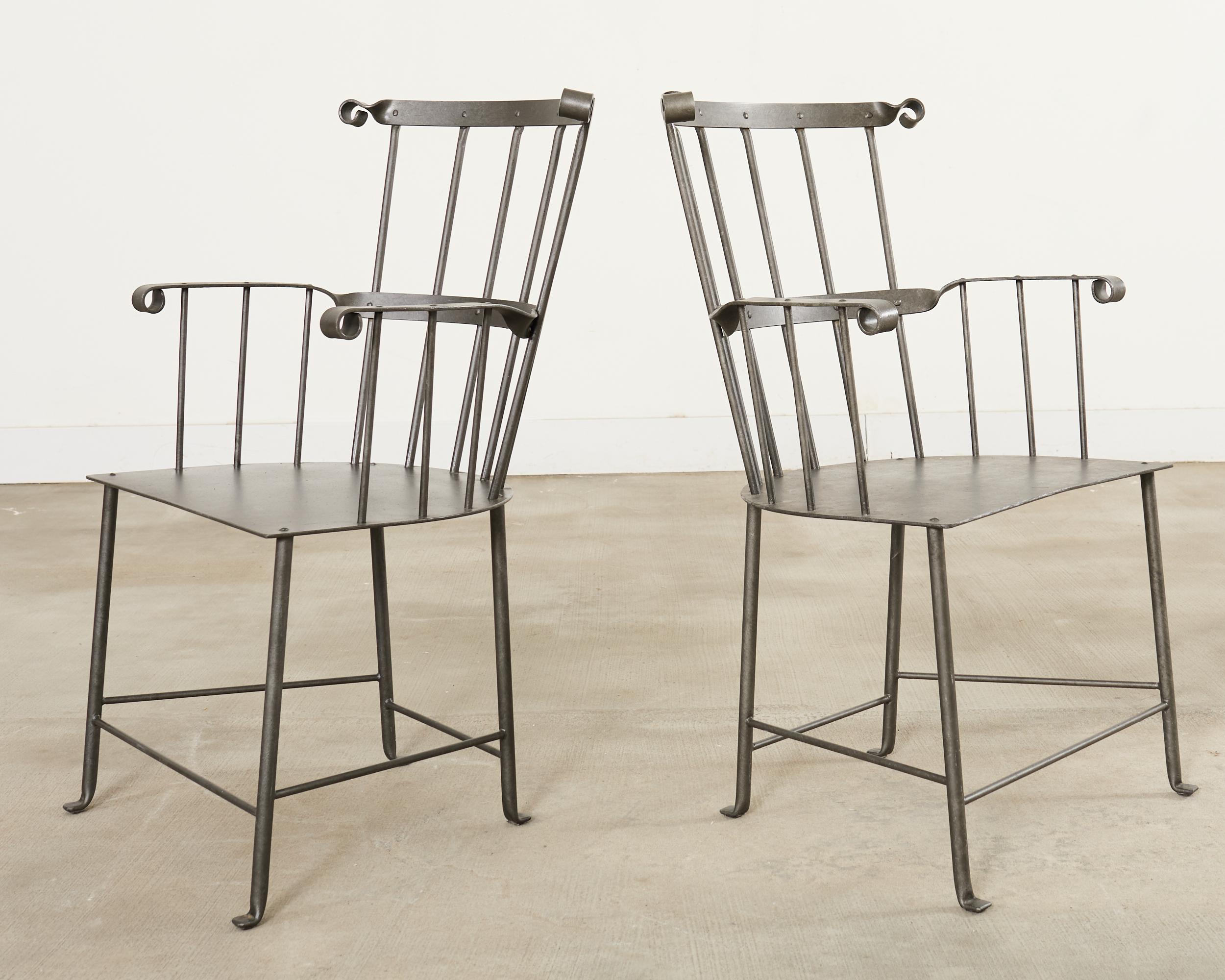 Set of Six Iron Windsor Chairs by Munder Skiles im Angebot 3