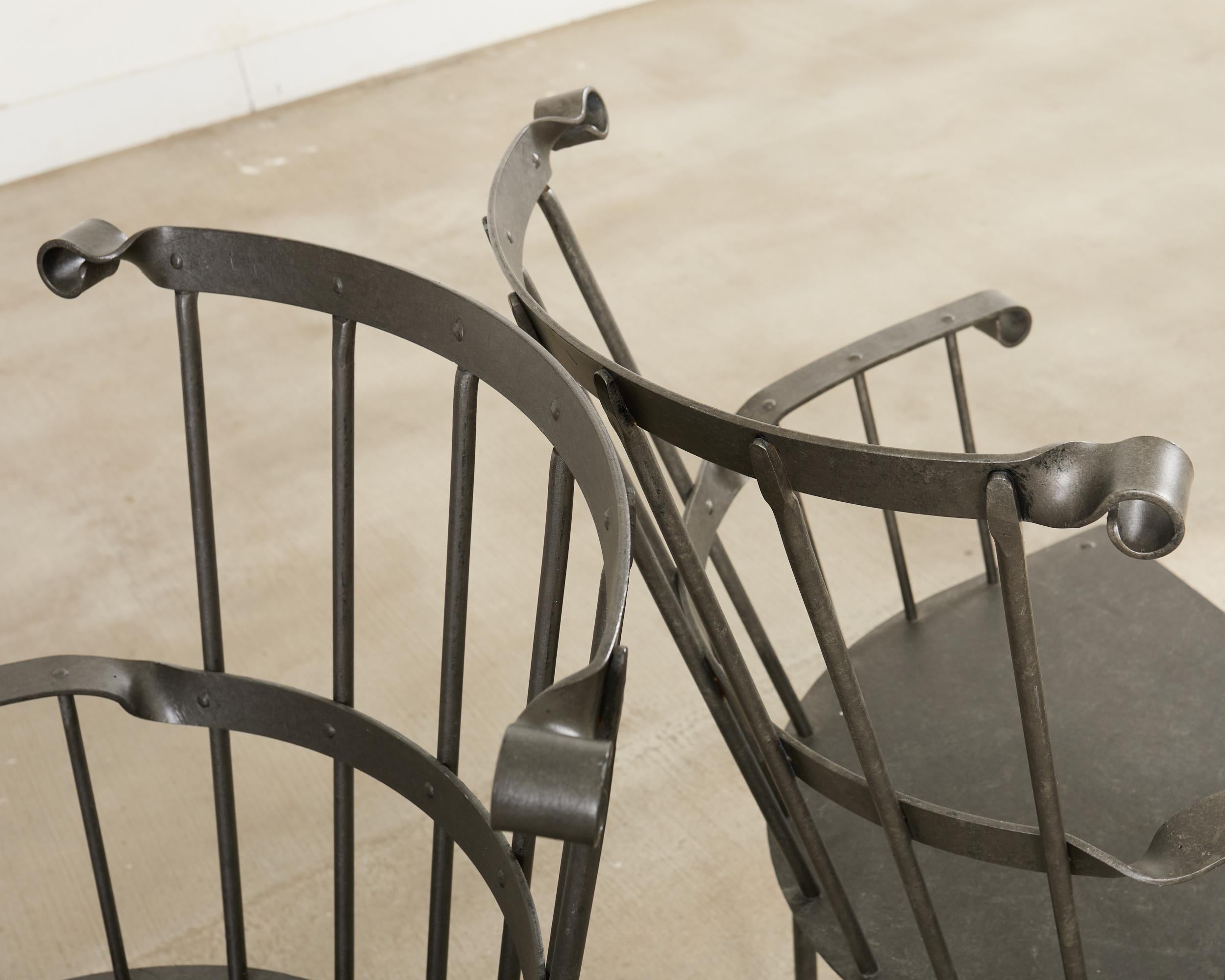 Set of Six Iron Windsor Chairs by Munder Skiles im Angebot 5