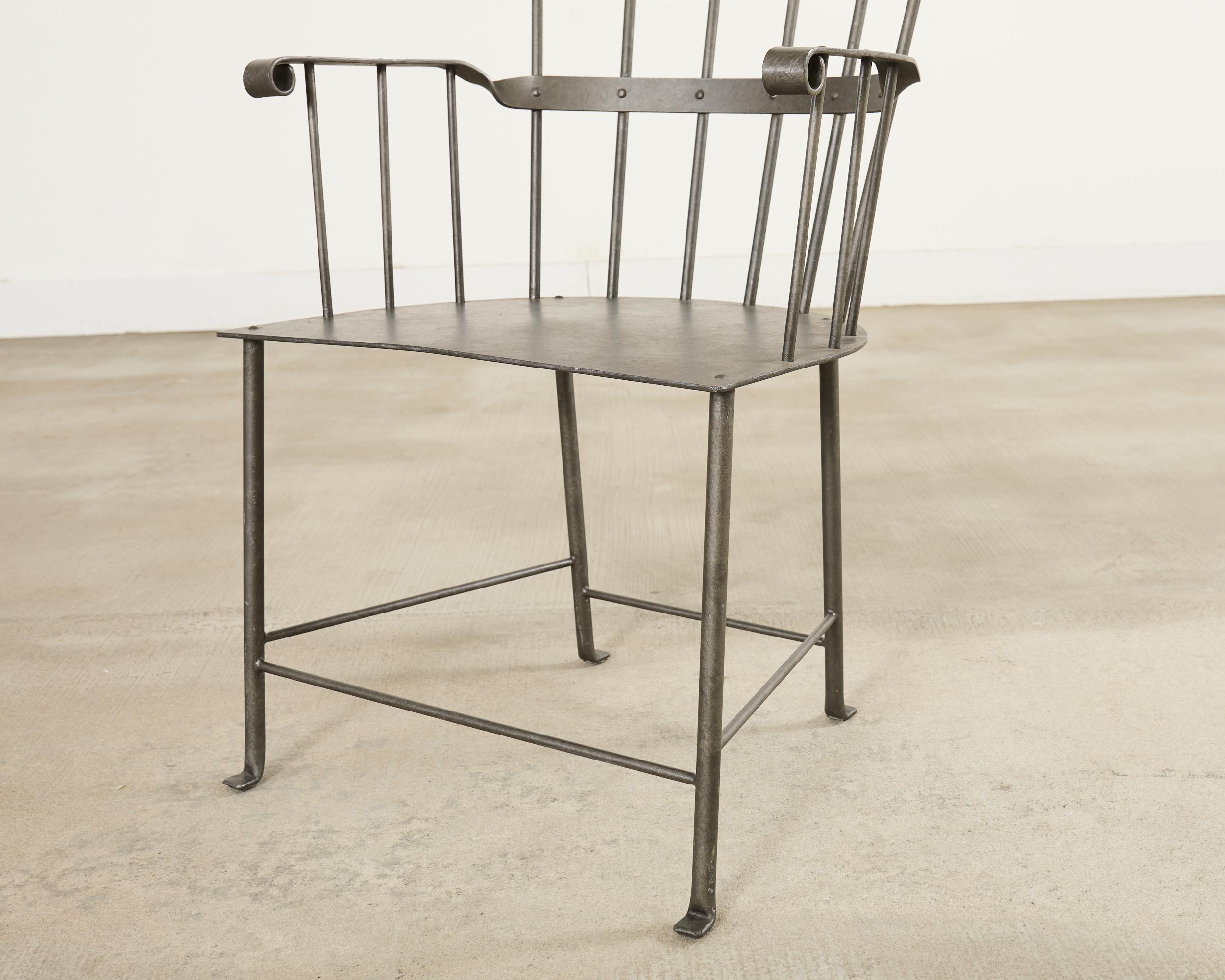 Set of Six Iron Windsor Chairs by Munder Skiles im Angebot 9