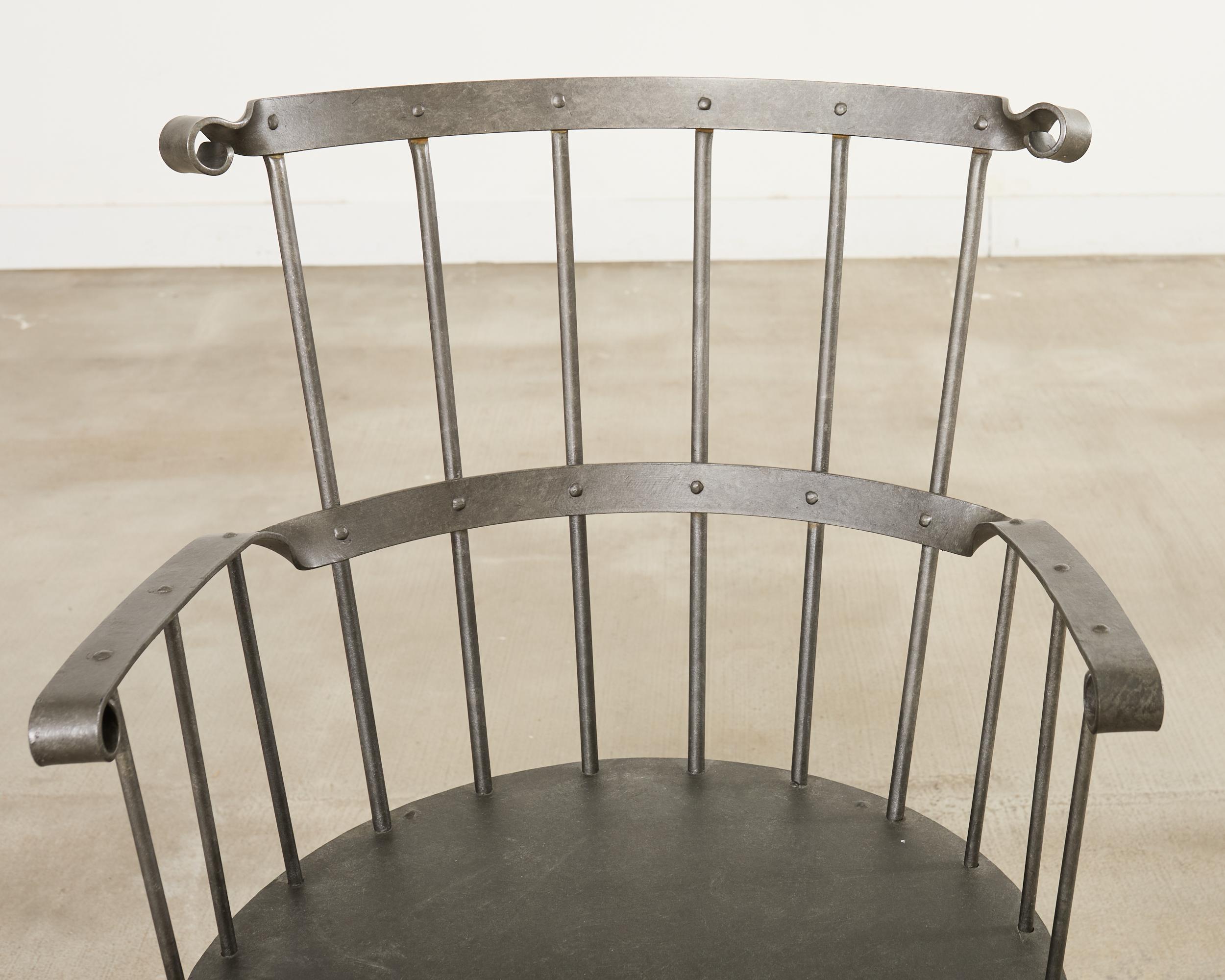 Set of Six Iron Windsor Chairs by Munder Skiles im Angebot 10