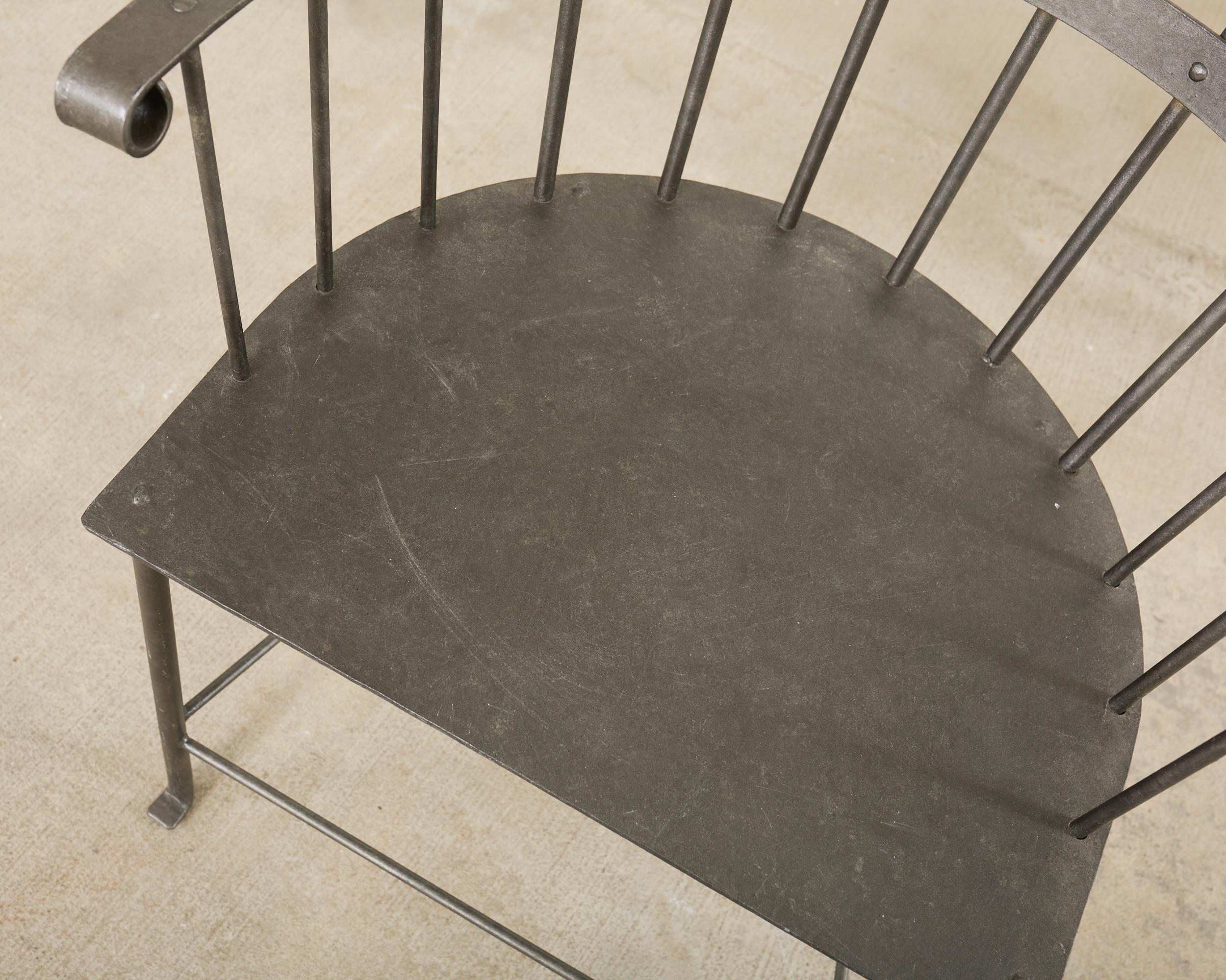 Set of Six Iron Windsor Chairs by Munder Skiles im Angebot 11