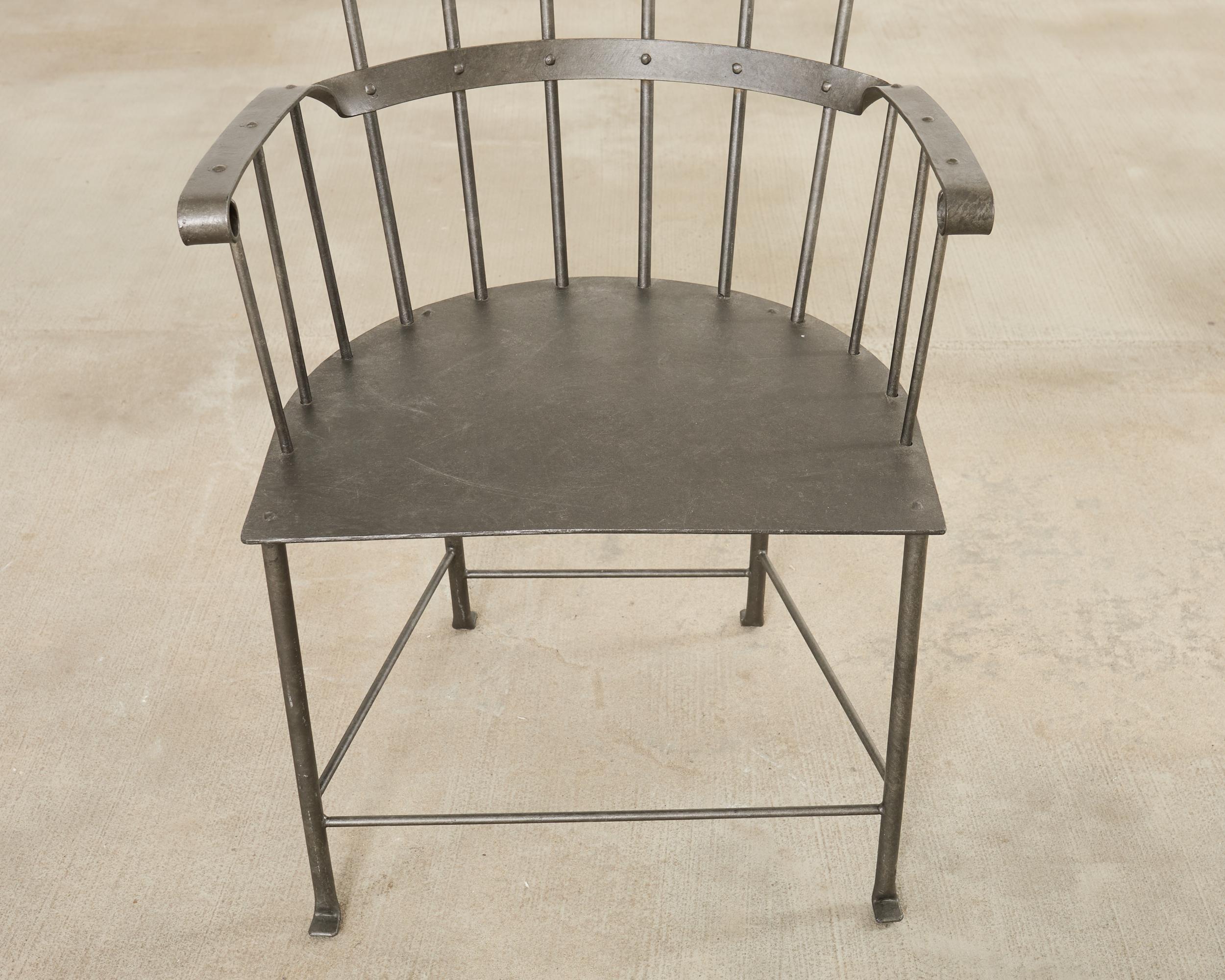 Set of Six Iron Windsor Chairs by Munder Skiles im Angebot 12