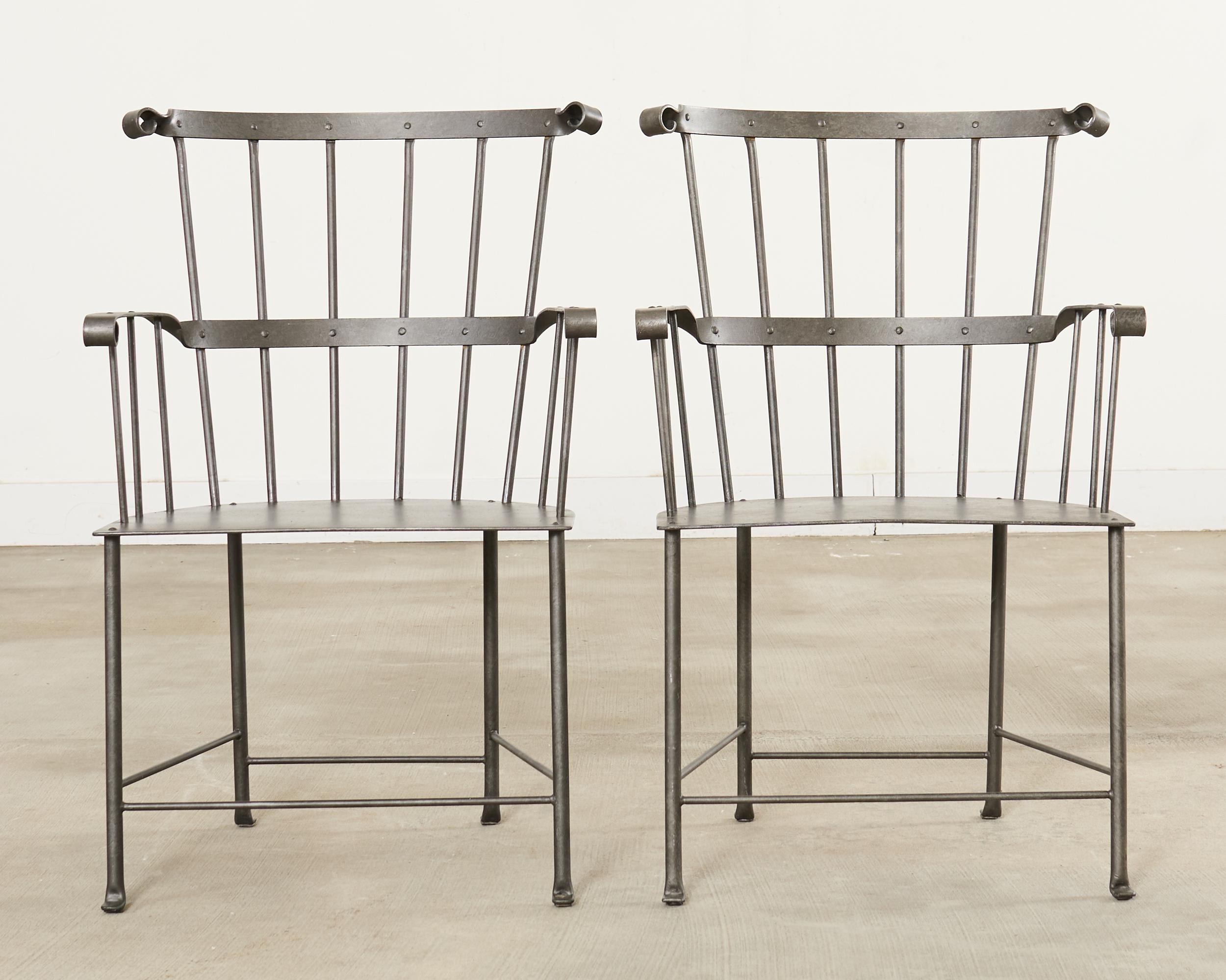 Set of Six Iron Windsor Chairs by Munder Skiles (Handgefertigt) im Angebot