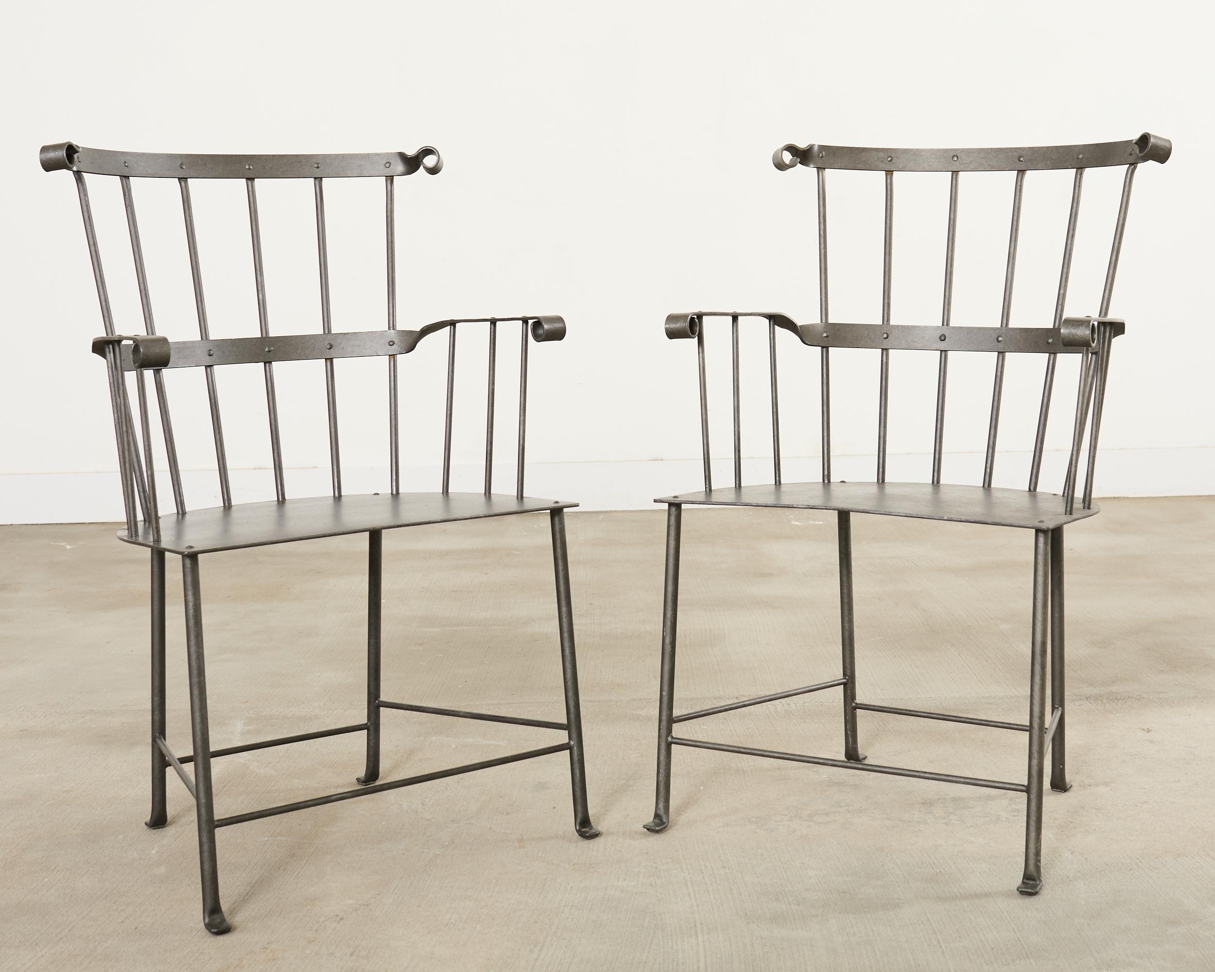 Set of Six Iron Windsor Chairs by Munder Skiles (21. Jahrhundert und zeitgenössisch) im Angebot