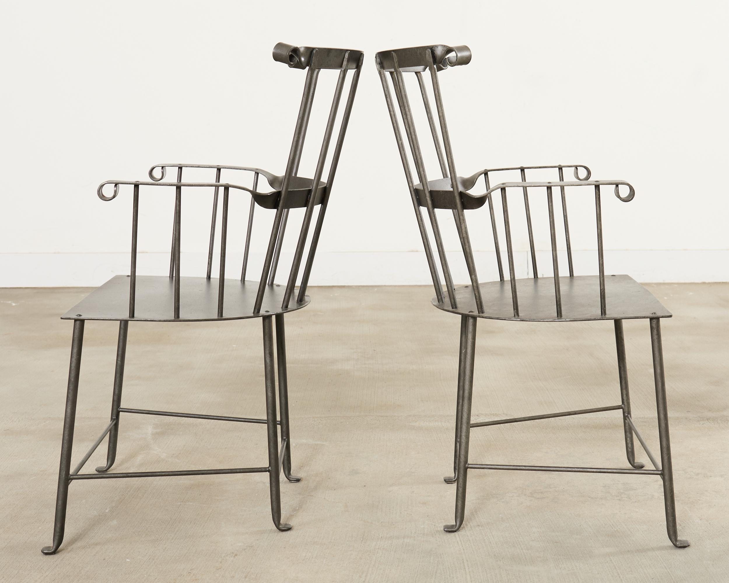 Set of Six Iron Windsor Chairs by Munder Skiles im Angebot 1