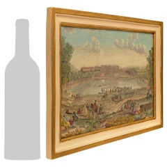 Set of Six Italian 18th Century Watercolor Paintings in Their Original Frames