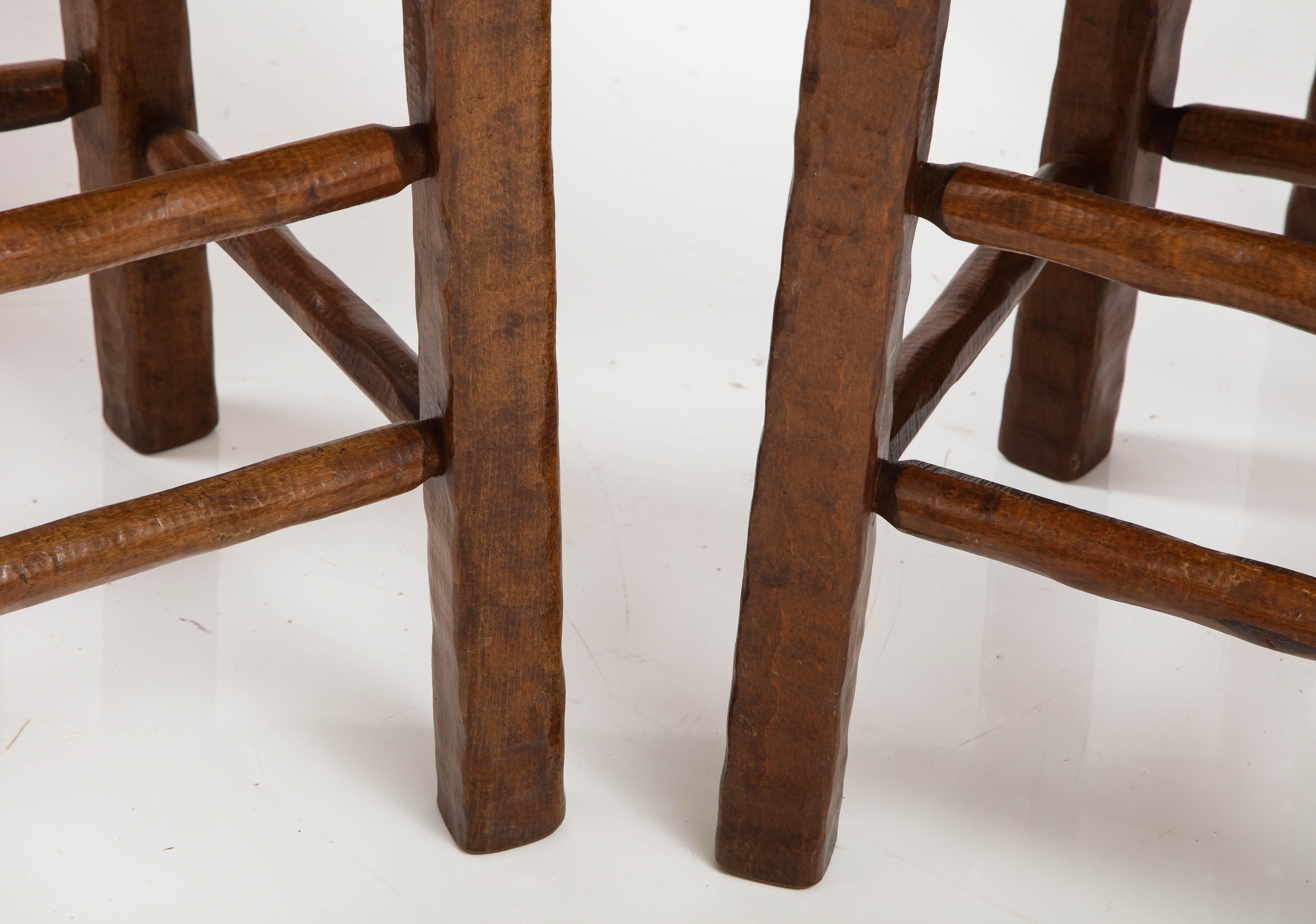 Set of Six Italian 1950's Beechwood and Rush Seat Dining Chairs For Sale 10