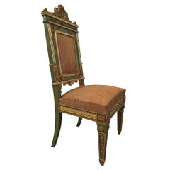 Set of Six Italian 19th Century Louis XVI Style Giltwood Dining Chairs