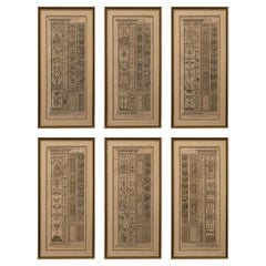Set of Six Italian 19th Century Neo-Classical St. Architectural Engravings 