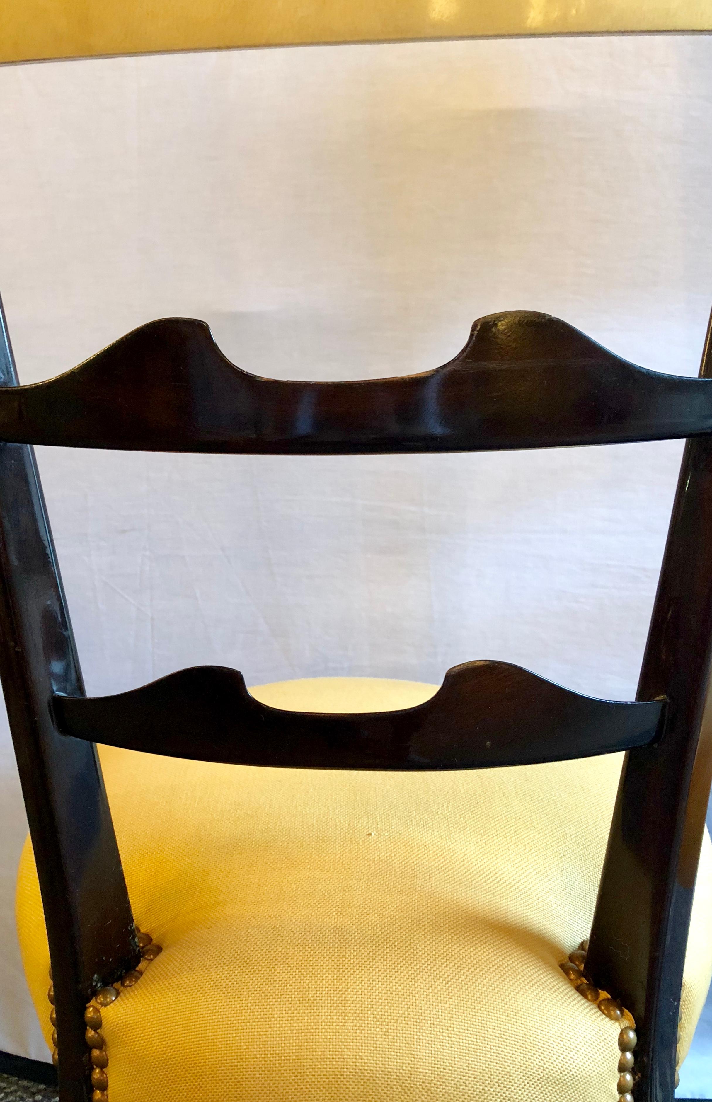Aldo Tura, Mid-Century Modern, Six Dining Chairs, Goatskin, Parchment, 1960s For Sale 6