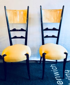 Aldo Tura, Mid-Century Modern, Six Dining Chairs, Goatskin, Parchment, 1960s