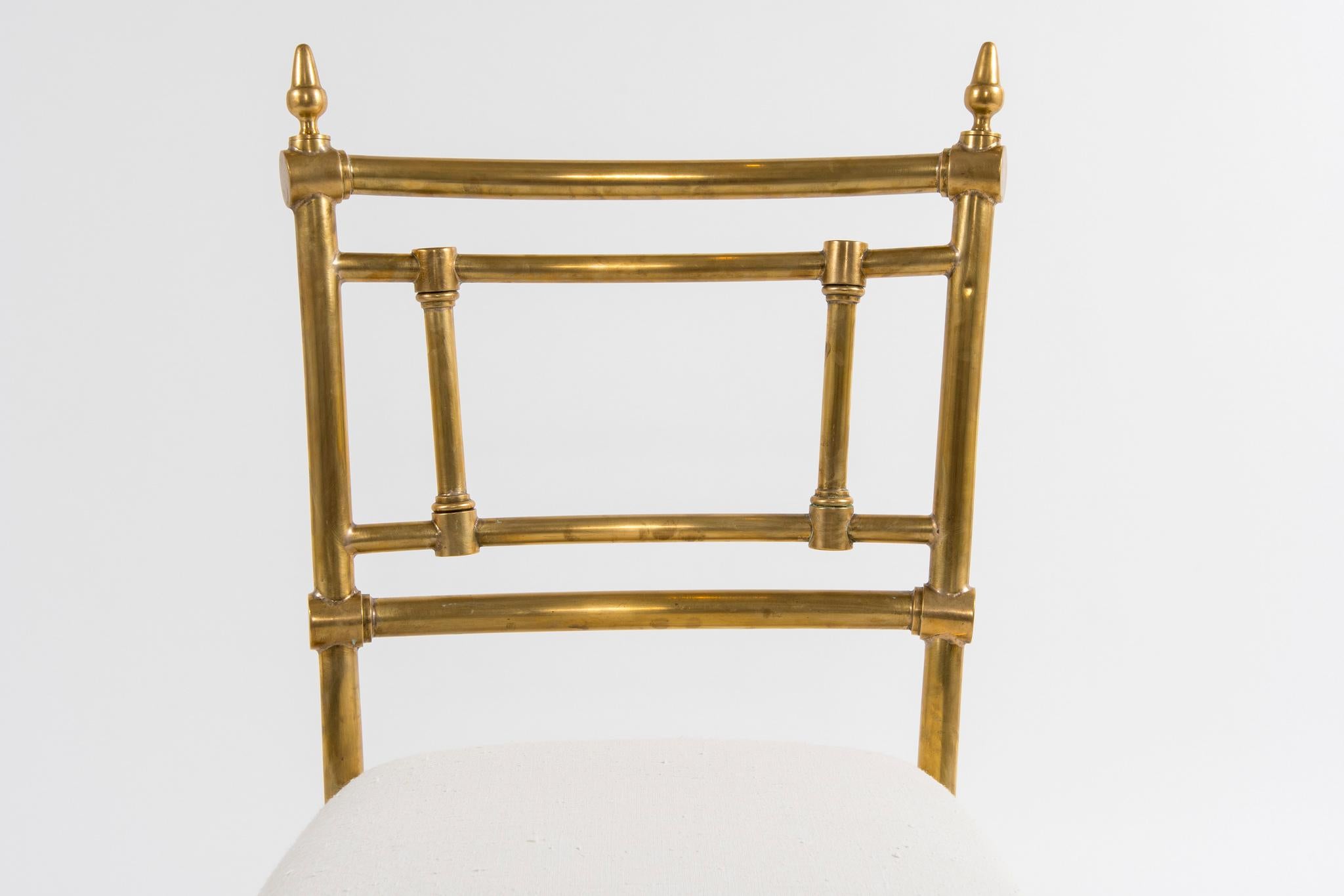 Set of Six Italian Brass Dining Chairs, 1970s 2
