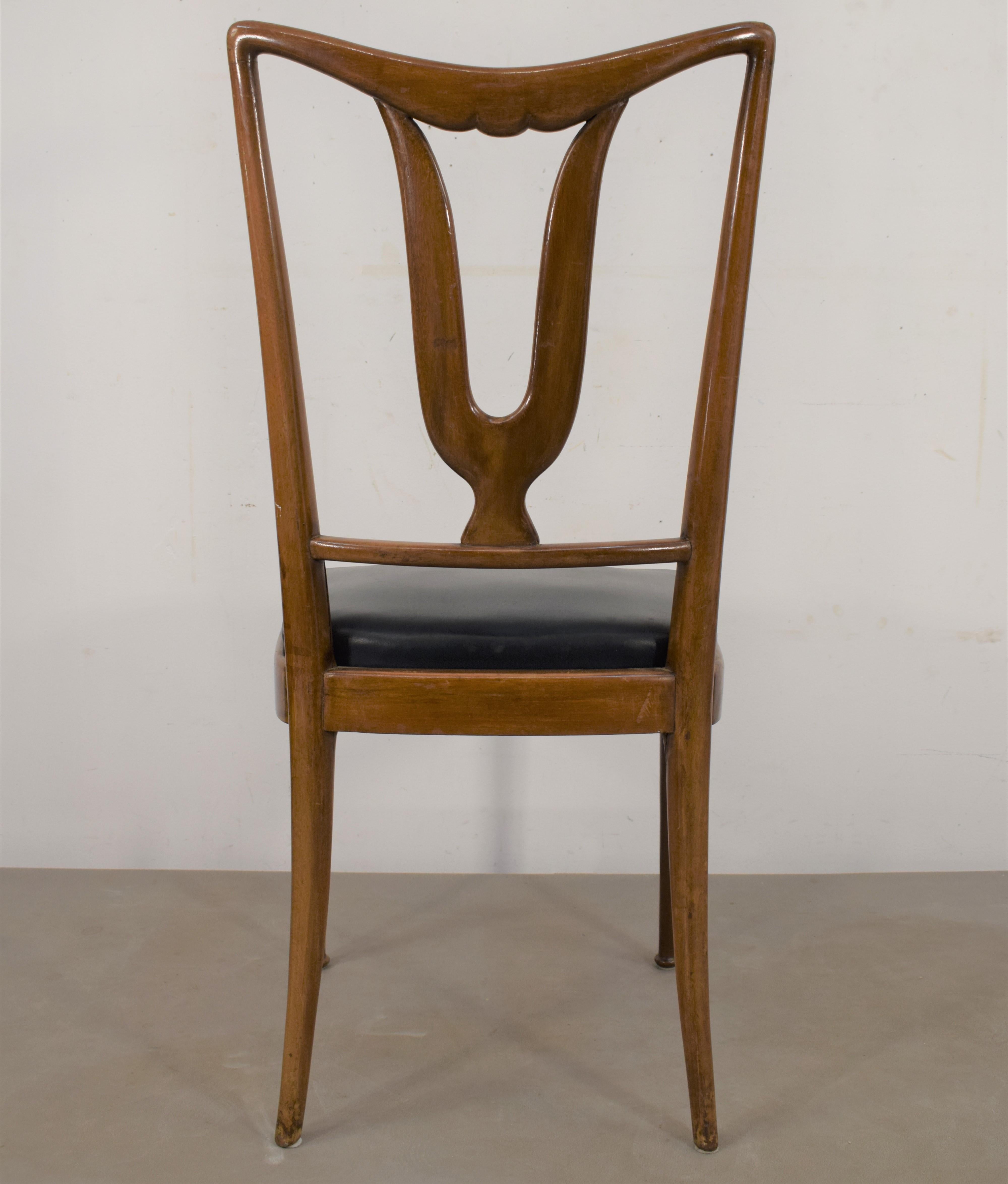 Set of Six Italian Chairs, 1950s 4