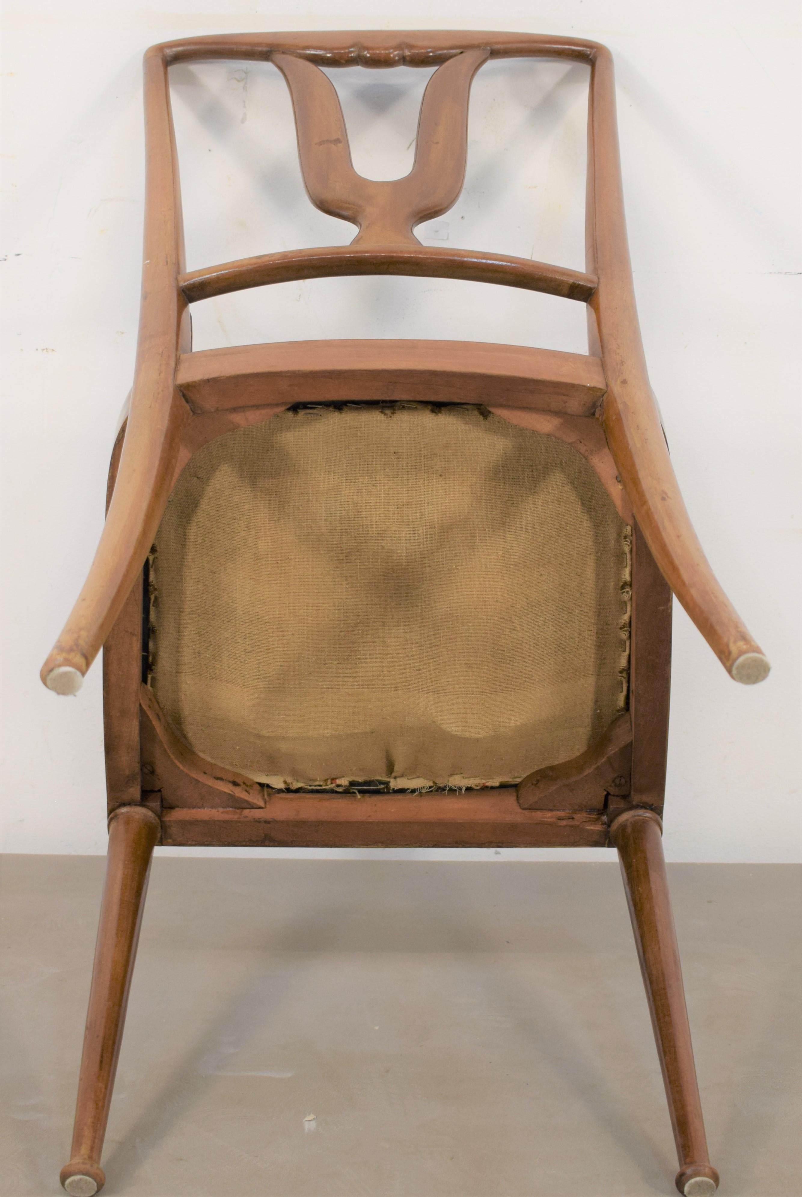 Set of Six Italian Chairs, 1950s 5