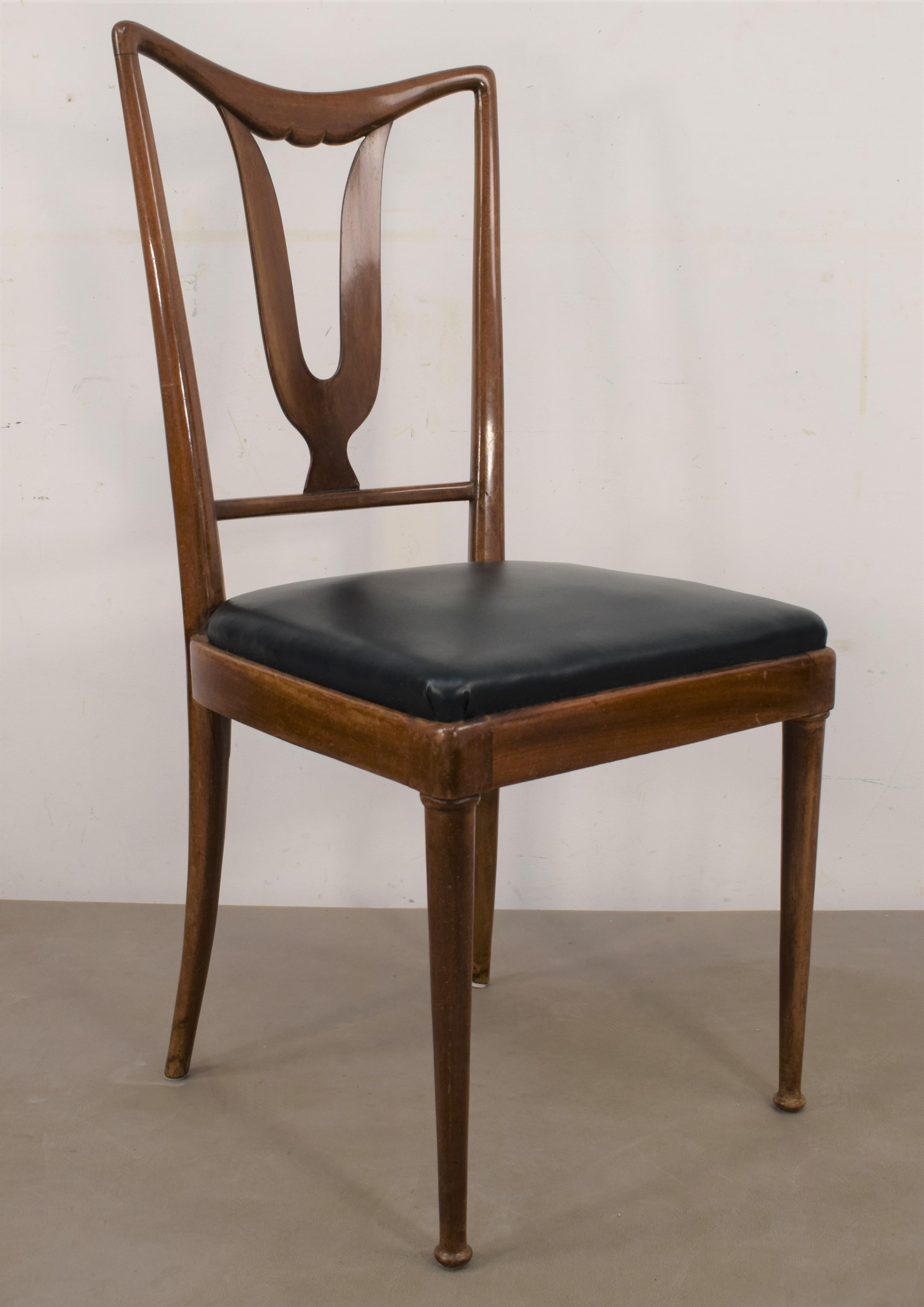 Set of Six Italian Chairs, 1950s 1
