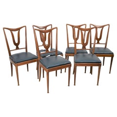 Set of Six Italian Chairs, 1950s