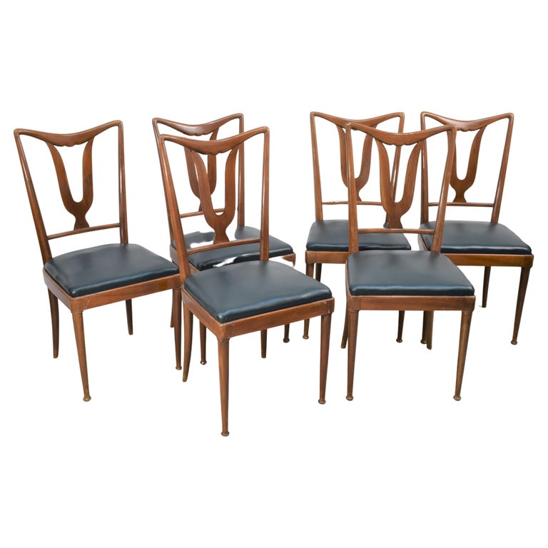 Set of Six Italian Chairs, 1950s For Sale at 1stDibs