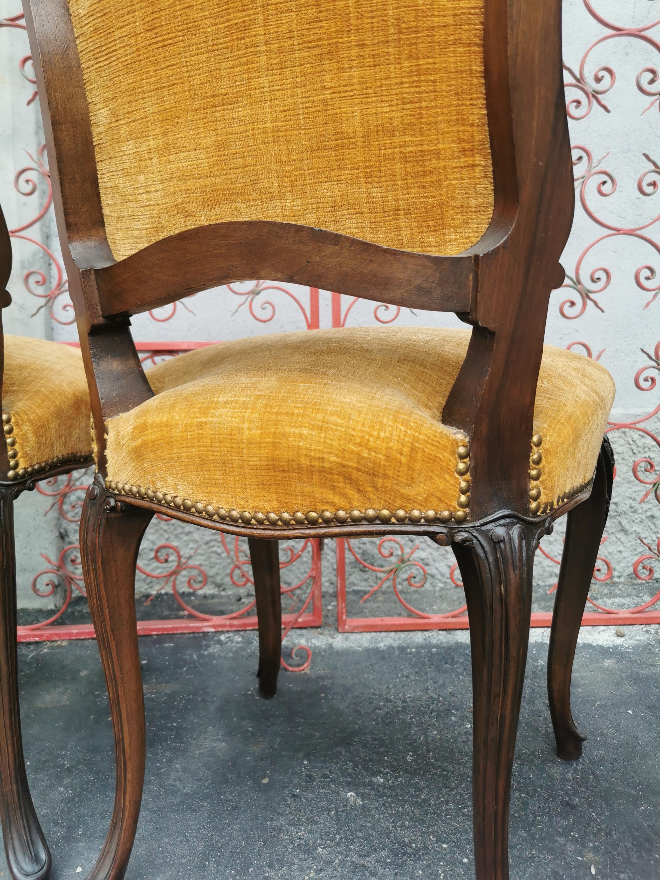 Italian Vintage Side Chairs set 6 For Sale at 1stDibs