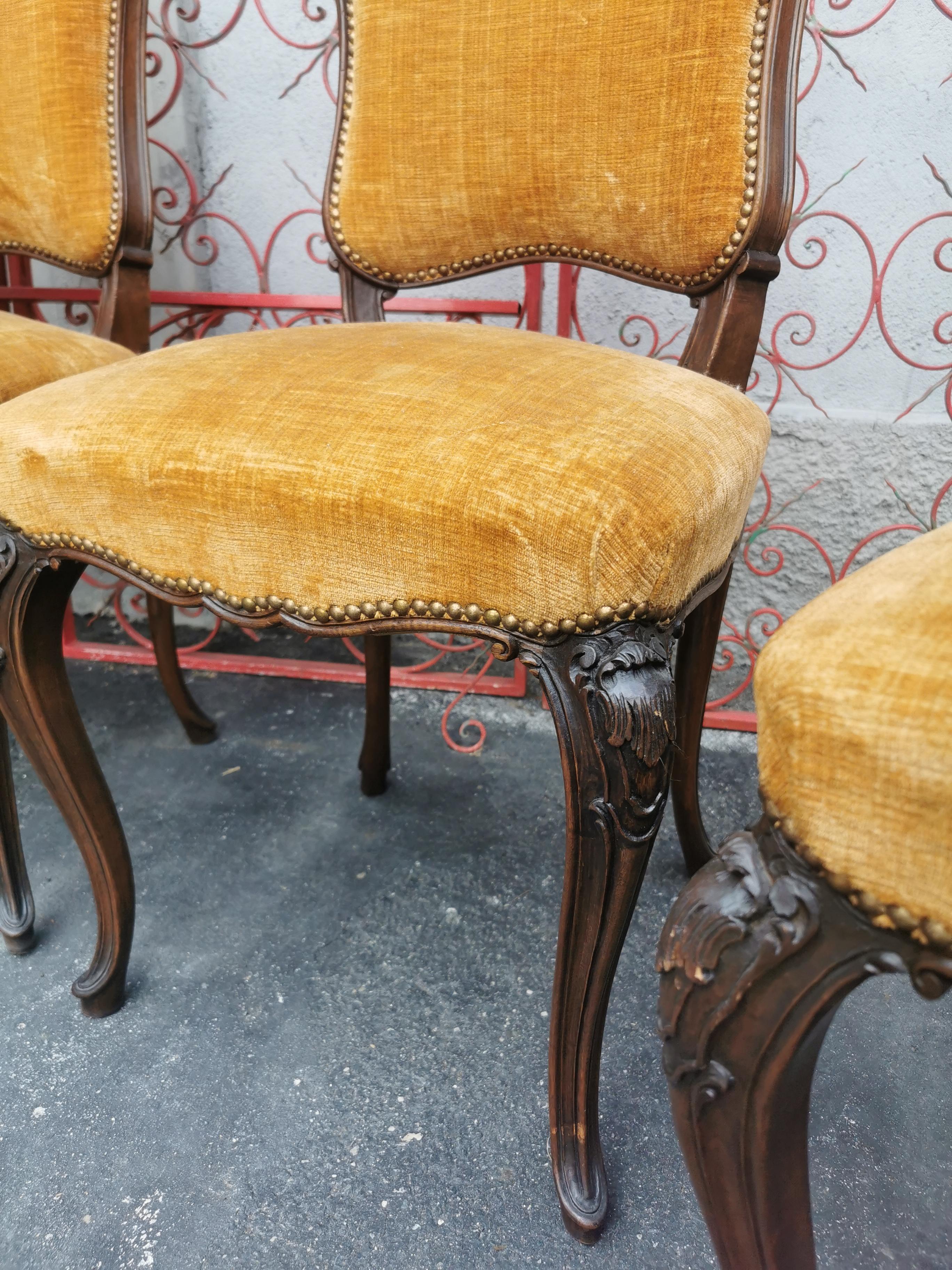 Italian Vintage Side Chairs set 6 For Sale at 1stDibs