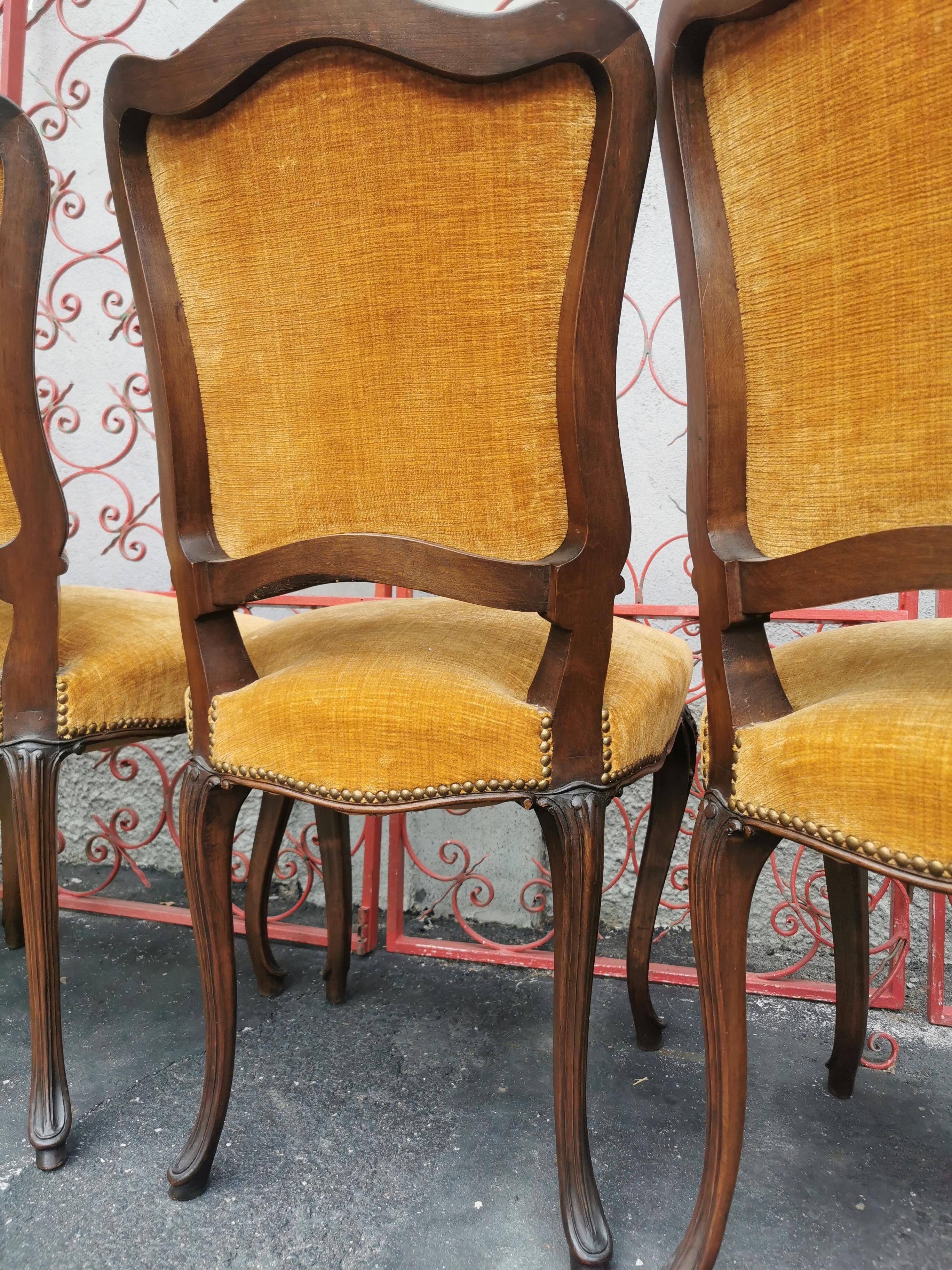 Italian Vintage Side Chairs set 6 For Sale at 1stDibs