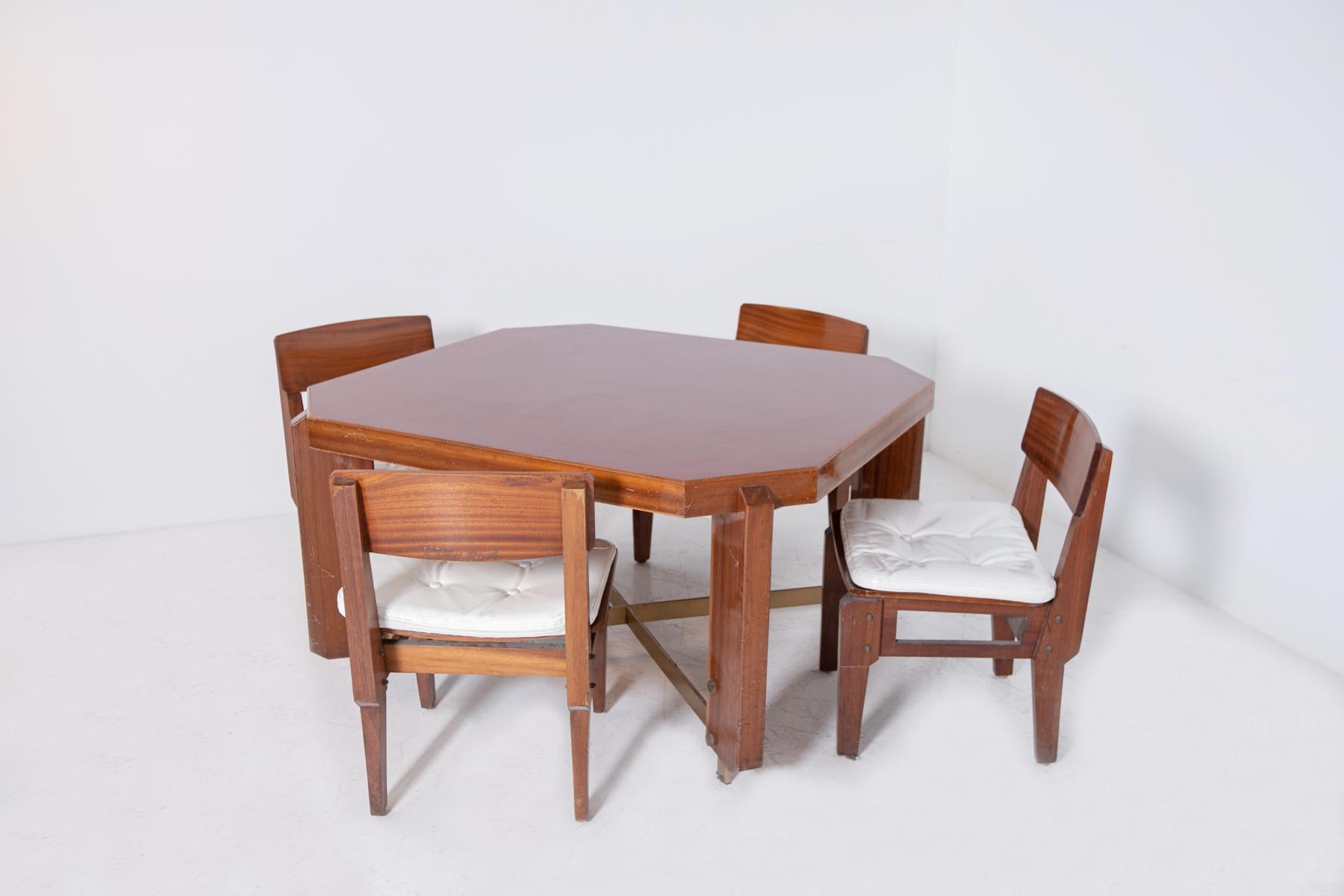 Set of Six Italian Chairs by Arch. Vito Sangirardi for Pallante shop, Bari For Sale 3