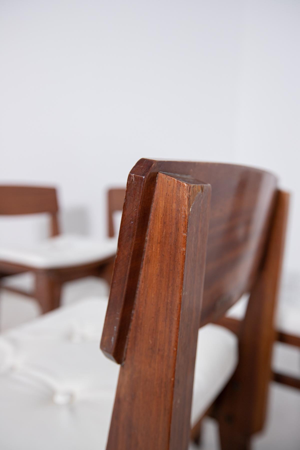 Set of Six Italian Chairs by Arch. Vito Sangirardi for Pallante shop, Bari For Sale 5