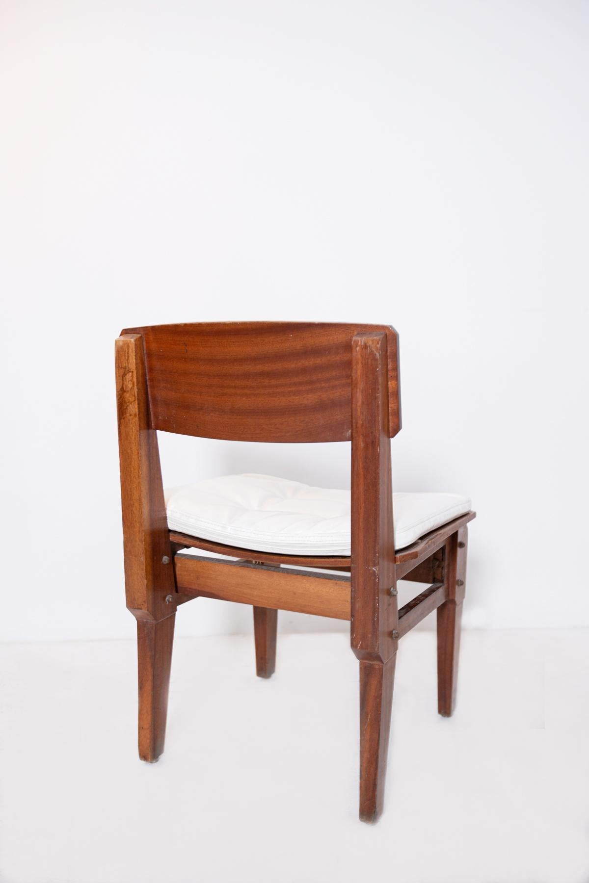Set of Six Italian Chairs by Arch. Vito Sangirardi for Pallante shop, Bari For Sale 7